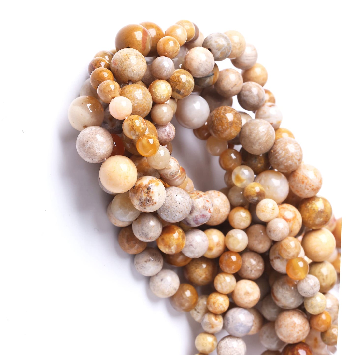 10MM Coral Jade Round Loose Beads Natural Gem Beads Crystal Energy Stone Beads for Jewelry Making DIY Bracelet Necklace