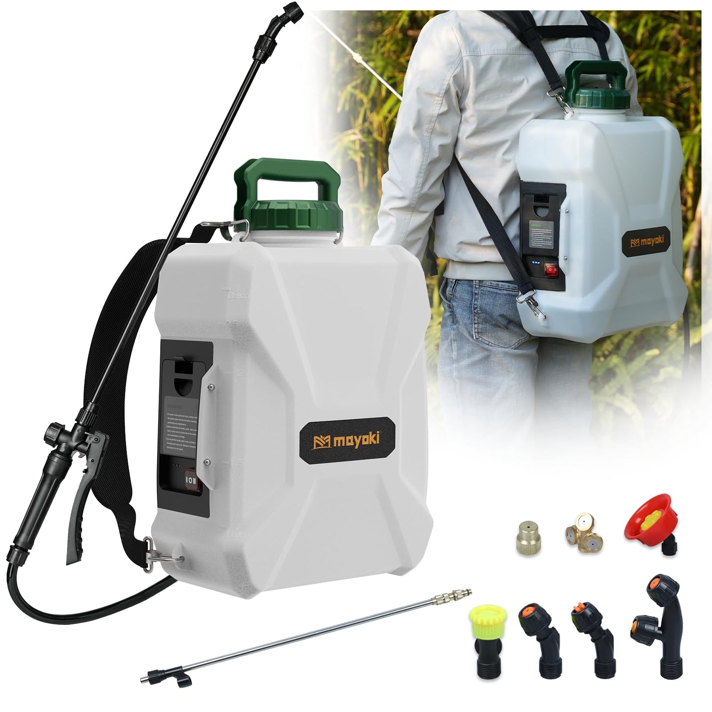 3Gallon Lawn Garden Sprayer Compatible with Makita 18V Battery(Tool Only), Backpack Pump Sprayer, Translucent Water Tank, Adjustable Pressure, for Spraying Plants, Watering, Weeds, Cleaning