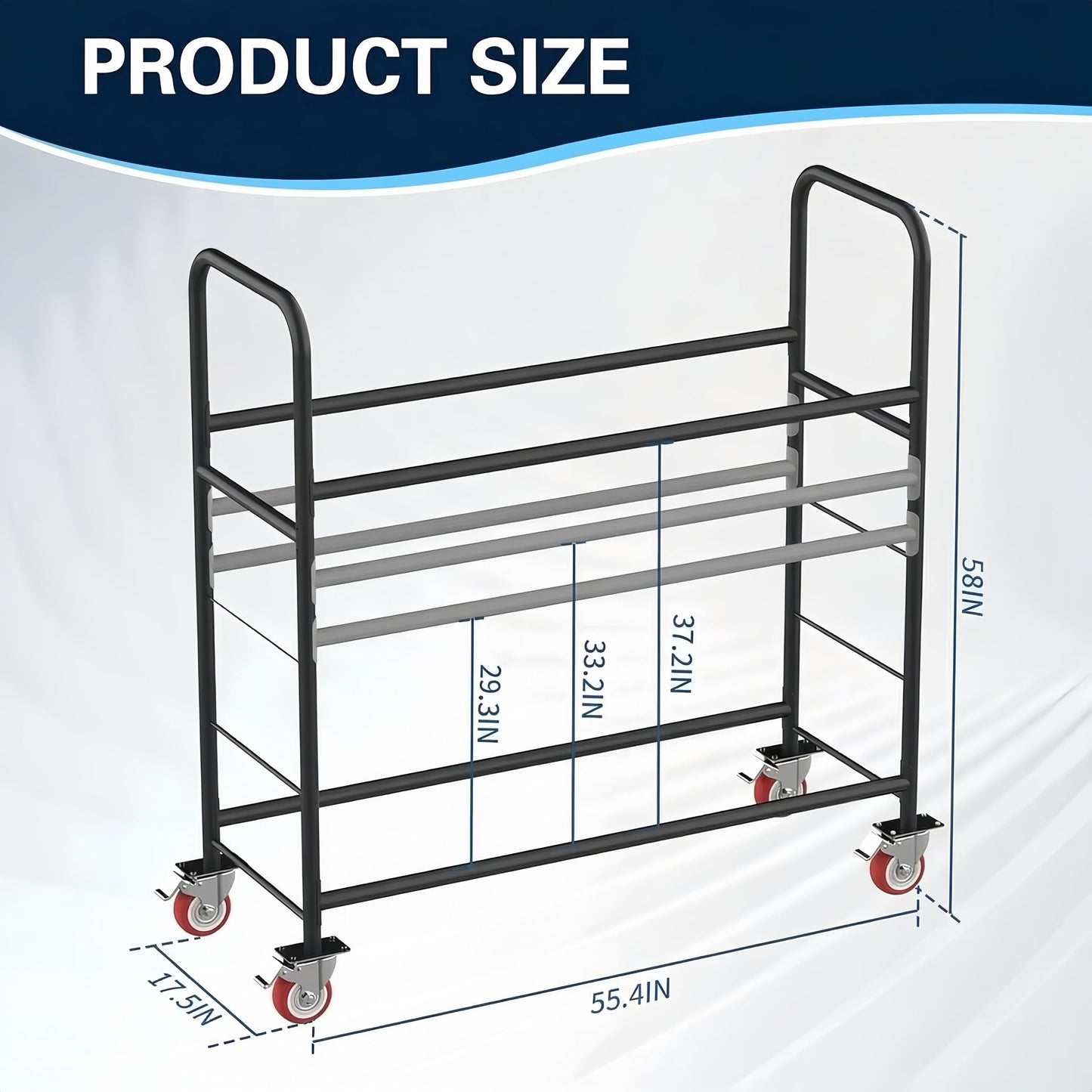 TONGMO Tire Storage Rack with Protective Cover - Adjustable Metal Tire Rack for Indoor/Outdoor Use - 58" H x 55.5" W x 17.5" D (55in)
