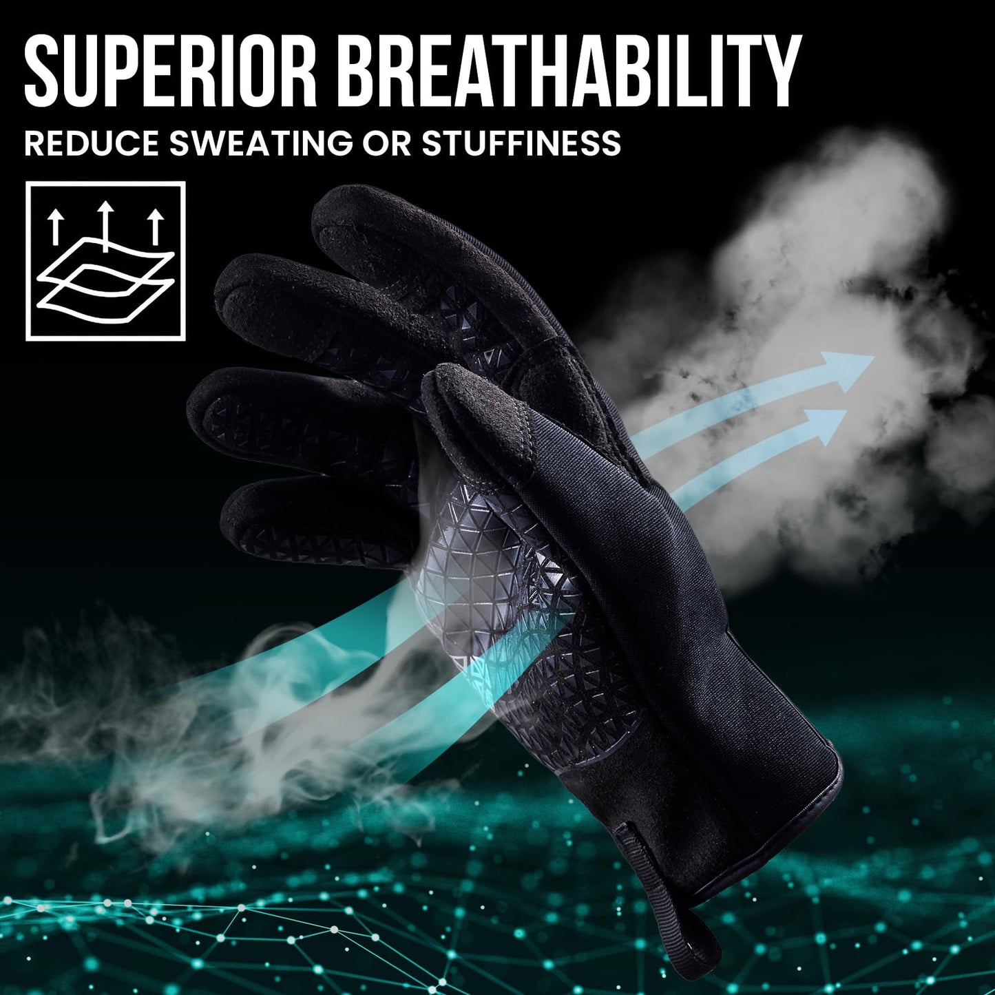 TAILI Level 3 Needle, Level 5 Puncture Resistant Men Work Gloves, Grip Enhanced A7 Cut Resistant Safety Gloves, Touchscreen and Breathable, Black, Large (L), 1 Pair