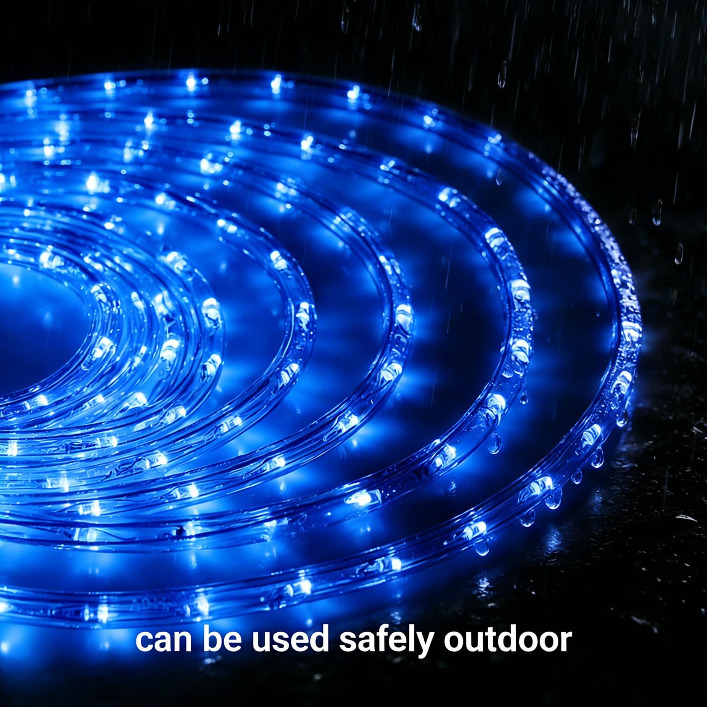 Tuanchuanrp LED Rope Lights, 100ft 110V Waterproof Rope Lights for Outside, Outdoor String Lights, Ideal for Eaves, Backyards Garden, Christmas Decoration(Blue)