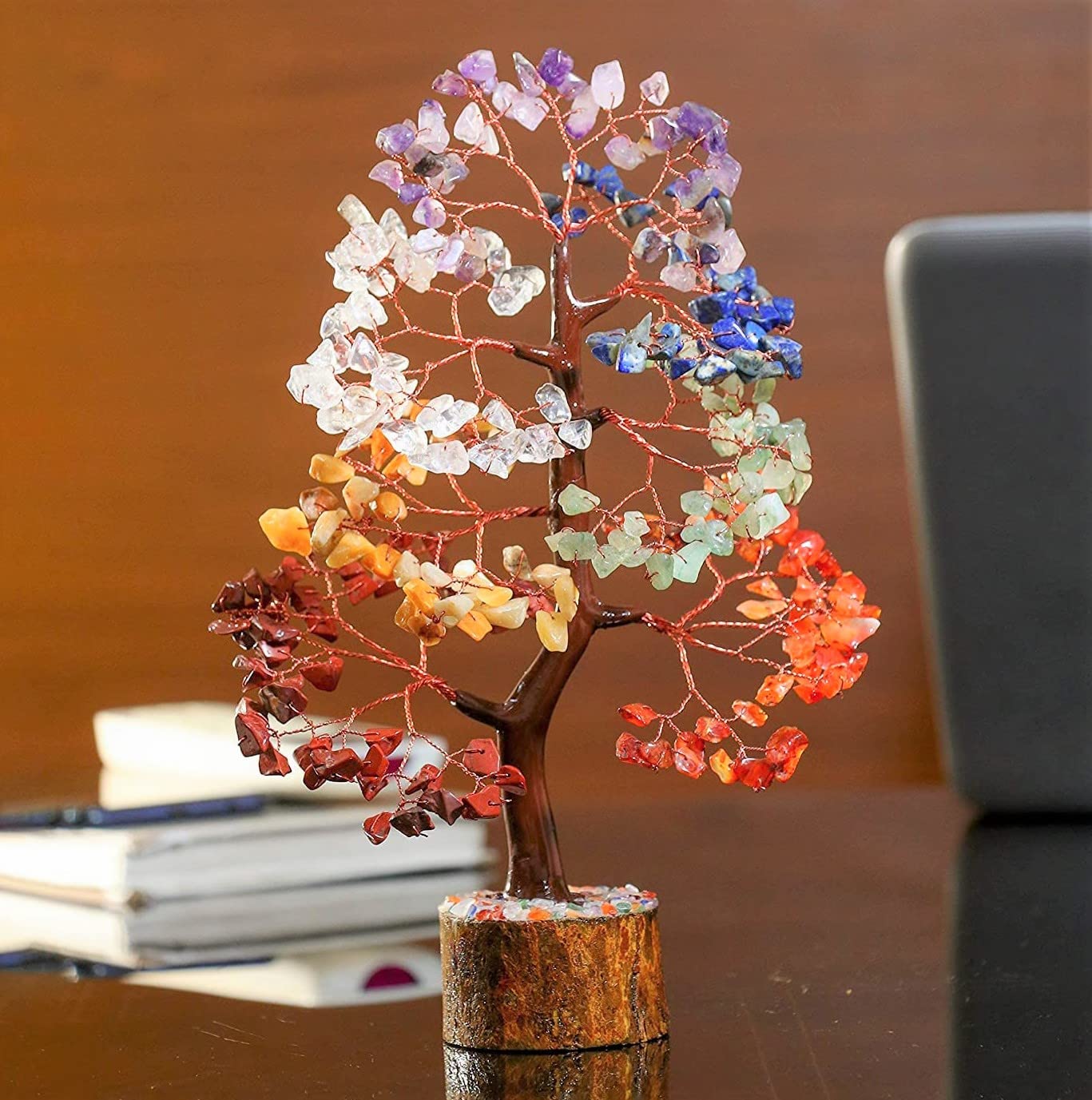Crocon® Seven Chakra Crystals Tree of Life, Gifts for Women, Men, Sister & Mom, Desk Decor Birthday Gifts, Money Tree Healing Crystals Women Gift Ideas, Housewarming Gift New Home, Sister Presents