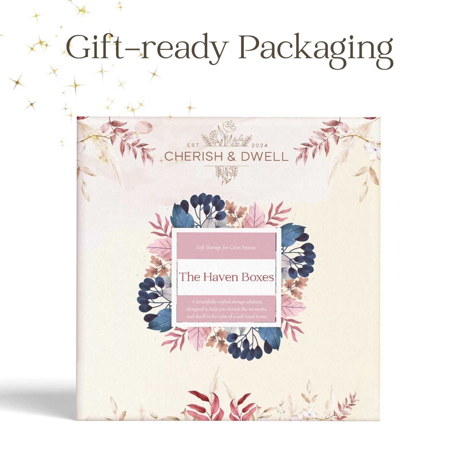 cherish & dwell Beautiful Cozy Corduroy Decorative Storage Boxes with Lids – Set of 2 Keepsake Boxes for Photos, Documents and Home Decor Accents - Giftable Memory Boxes