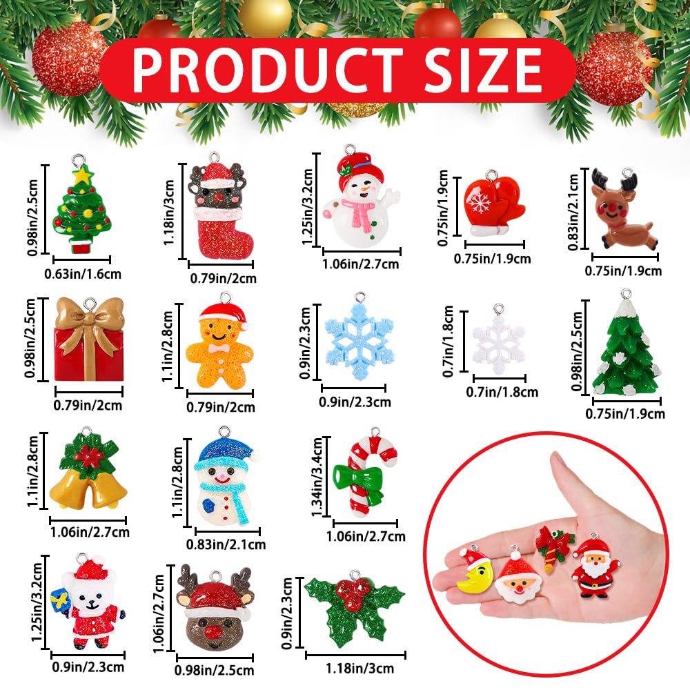 YUJUN 36pcs Mini Resin Ornaments Set - Christmas Tree Decoration, Small Miniature Figurines for Hanging Ornaments