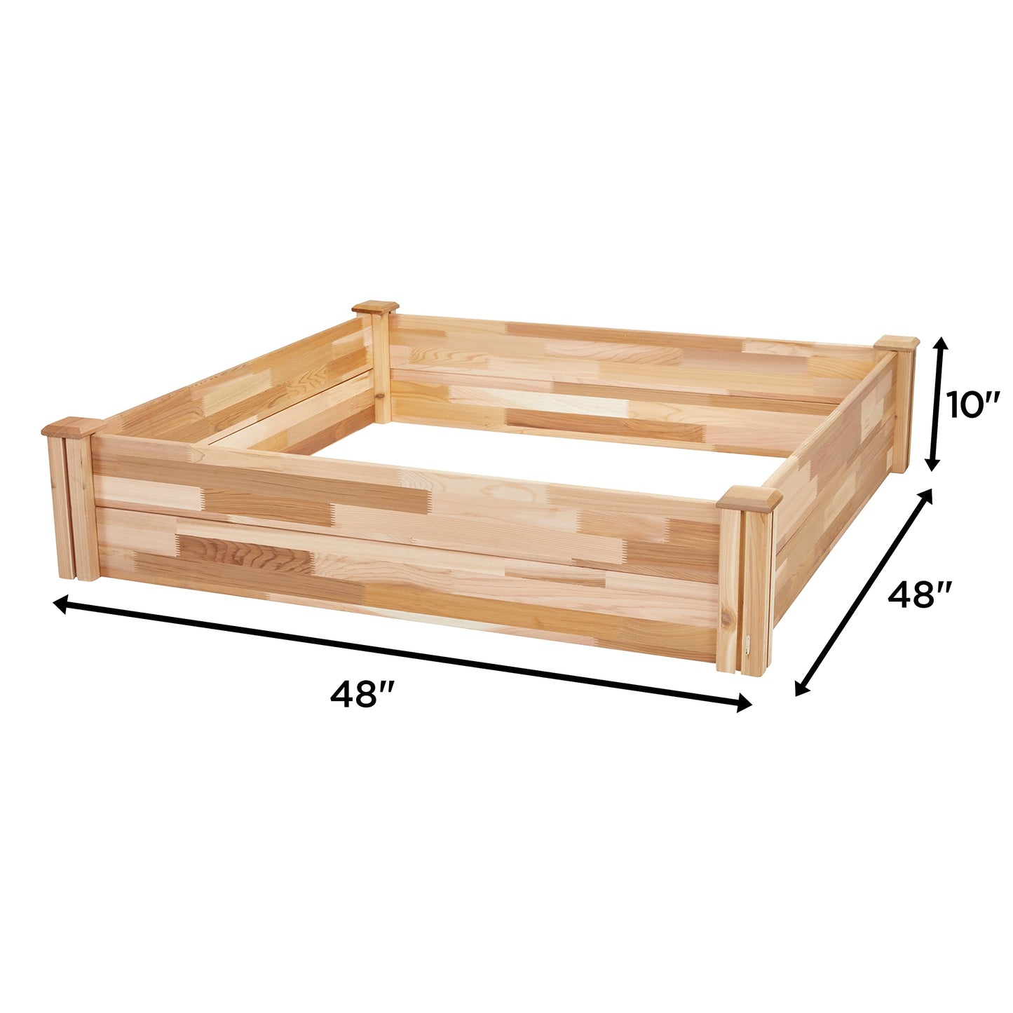 Jumbl Raised Canadian Cedar Garden Bed | Garden Beds Outdoor | Elevated Wood Planter for Growing Fresh Herbs, Vegetables, Flowers, Succulents & Other Plants at Home | Great for Outdoor | 48x48x10”