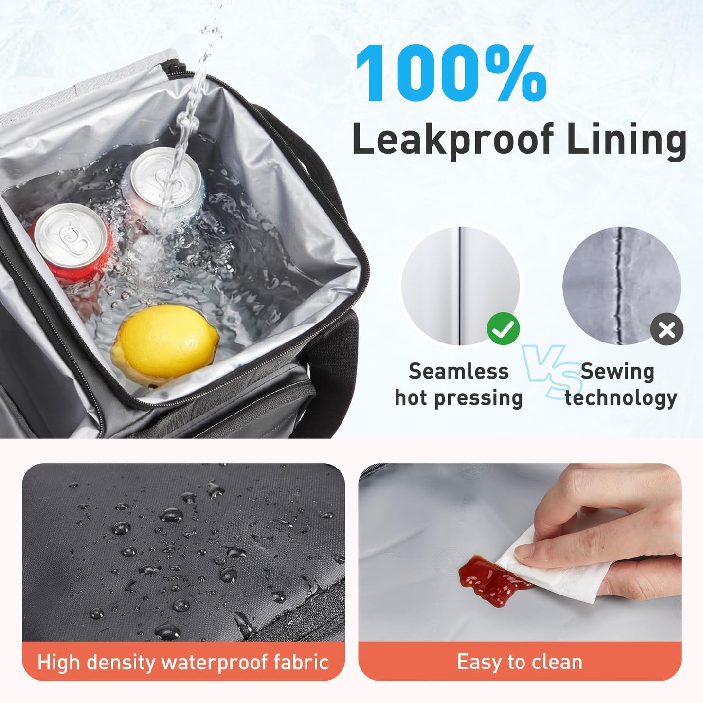 TOURIT 2-Zone Soft Cooler Bag 30/48Cans, Dry & Wet Insulated Beach Cooler, Lunch Bag, Leakproof Ice Chest for Camping, Picnic, Hiking, Travel