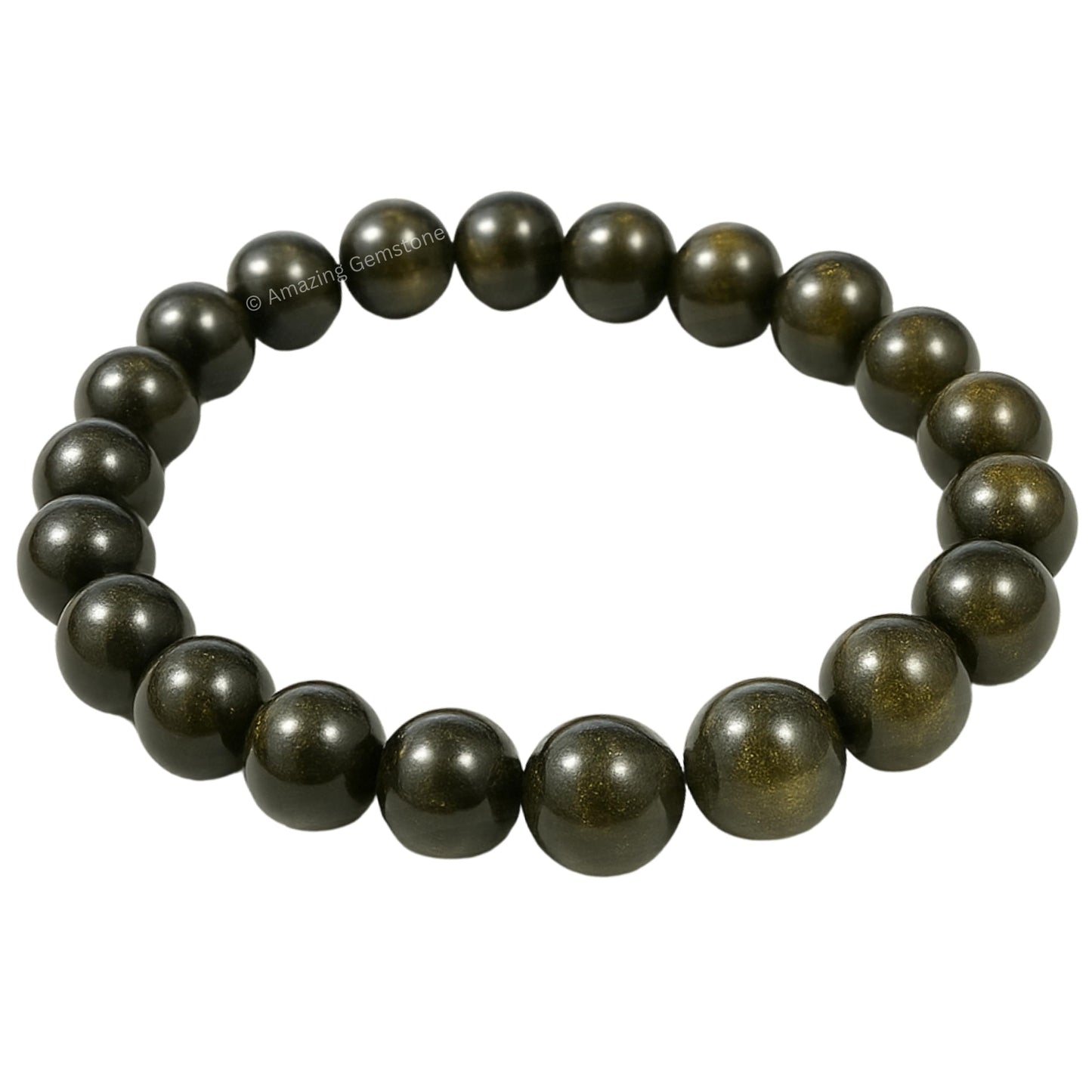 Amazing Gemstone Crystal Bracelet for Women Men's Gifts - Protection Healing Crystal Bracelet - 8mm Gemstone Beaded Stretchable Bracelet Pulseras Para Hombres Mujer Stocking Stuffers Mothers Day Gift (Gold Sheen Obsidian)