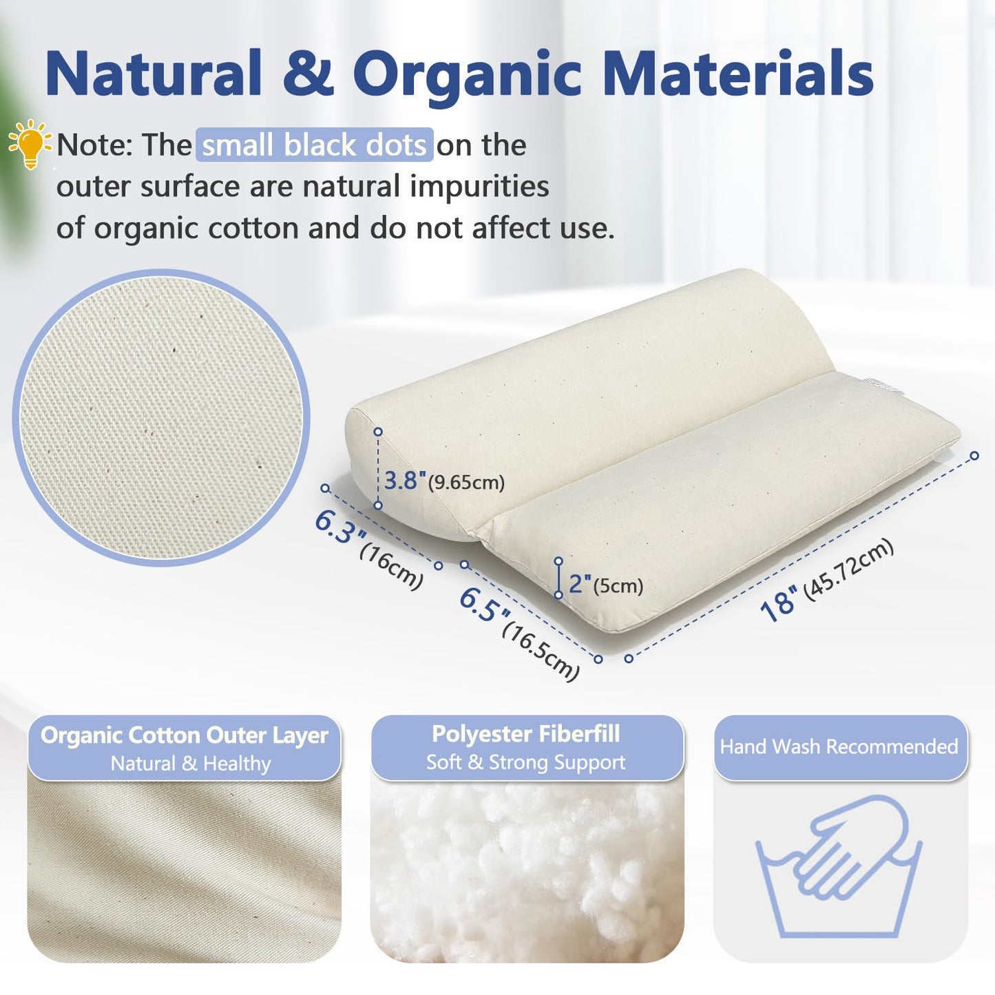 Meditation Cushion for Sitting on Floor, Organic Yoga Bolster Pillows White Meditation Seat Pad, 2-IN-1 Design Ergonomic Sleep Yoga Mat Foldable, Floor Cushion for Adults Back Support Washable