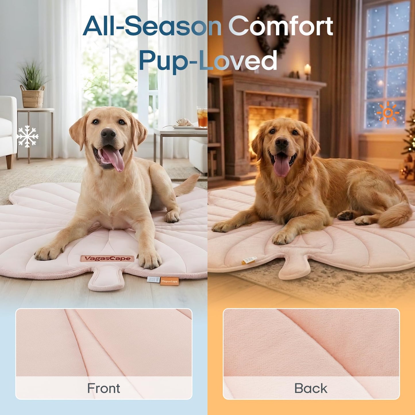 Vagascape Dog Cooling Mat, Washable Pet Cooling Mat, 35" x 33" Thick & Durable Large Cooling Mat for Dogs, Portable Foldable Premium Cooling Pad for Indoor, Outdoor, Travel, Camping, Patio and Beach