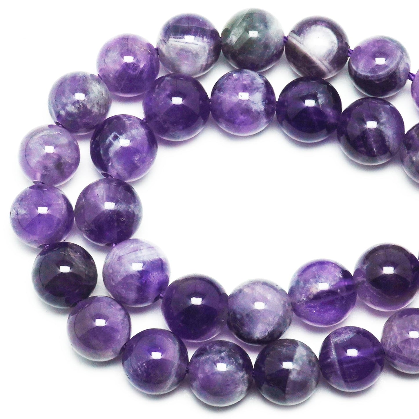 DIQIO Natural Dreamy Amethyst Beads for Jewelry Making - Stone Beads Gemstone Beads for Bracelets, 6mm Purple Crystal Round Loose Beads(58-60pcs, 6mm, Dreamy Amethyst)