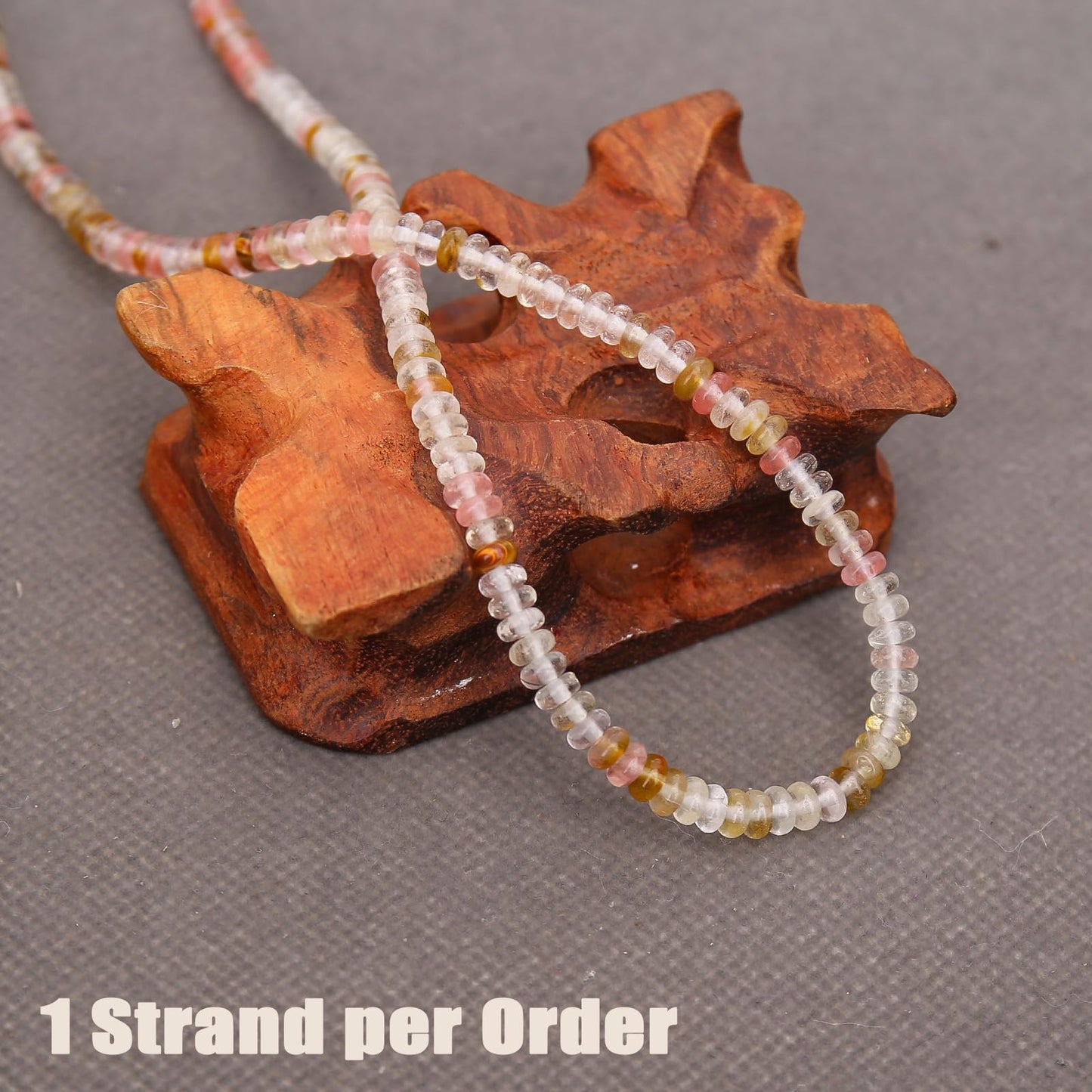 BONNY BOXX 1 Strand (150PCs) Natural 2 * 4mm Watermelon Rind Rondelle Beads, Natural Abacus Disk Stone Beads Loose Spacer Gemstone for DIY Bracelet Necklace Jewelry Making