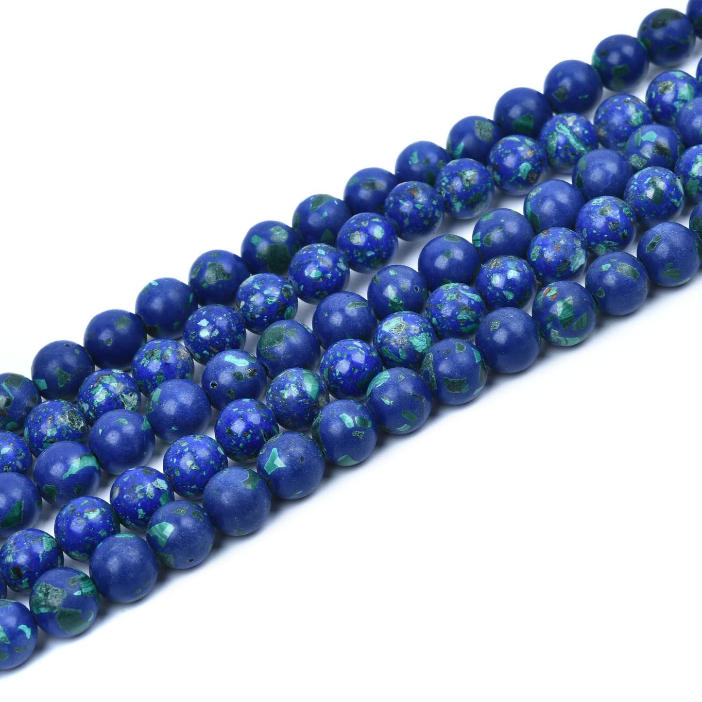 HAAMIIQII 8mm Lapis Lazuli Round Stone Spacer Beads, Loose Gemstone Beads for Jewelry Making, DIY Bracelet, Necklace, Healing Crystal 15 Inch (51pcs)