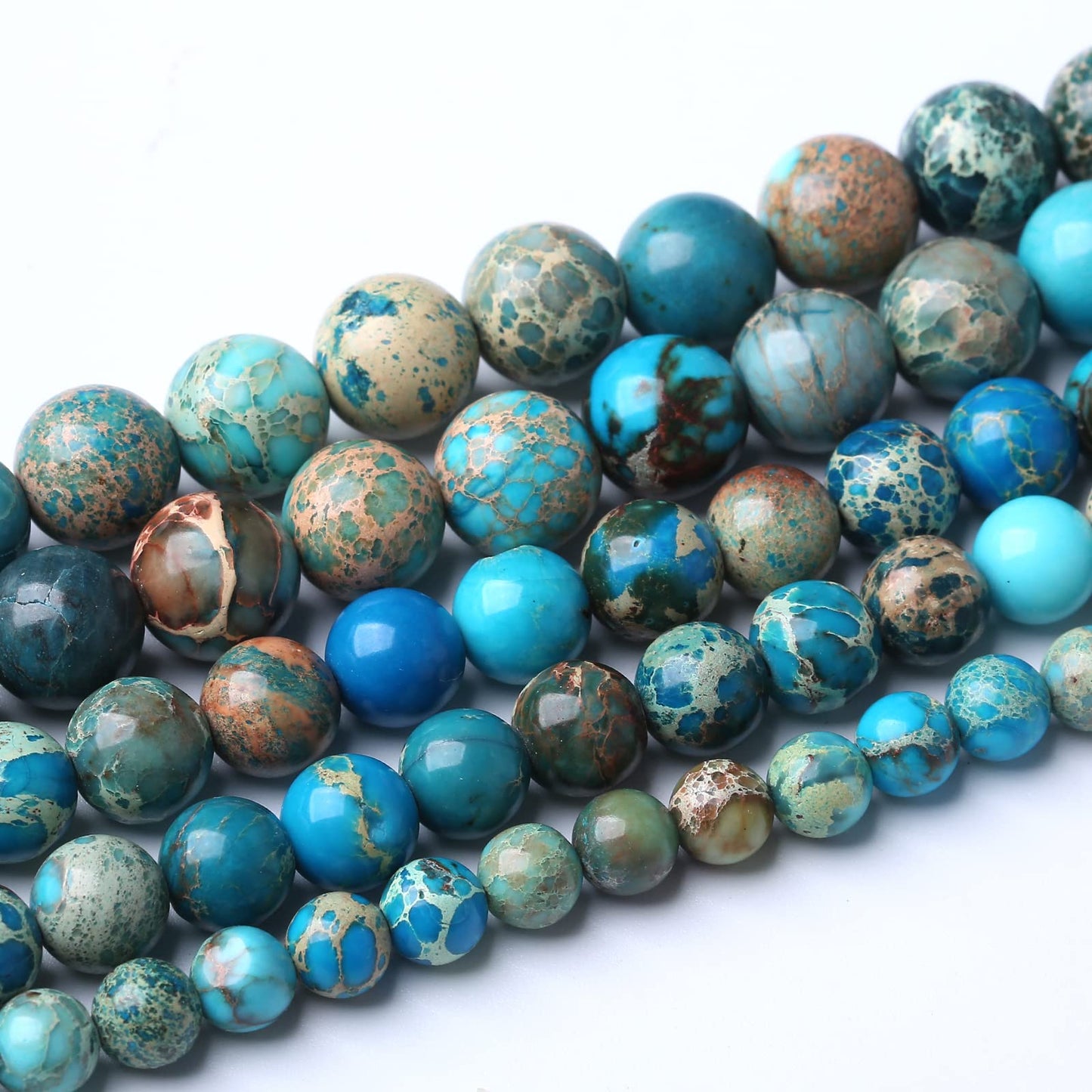 90PCS 4mm Natural Blue Imperial Jasper Beads Round Loose Stone Beads for Jewelry Making for Jewelry Making DIY Bracelet Necklace 15 Inch,Energy Stone Healing Power (4mm, Blue Imperial Jasper Beads)
