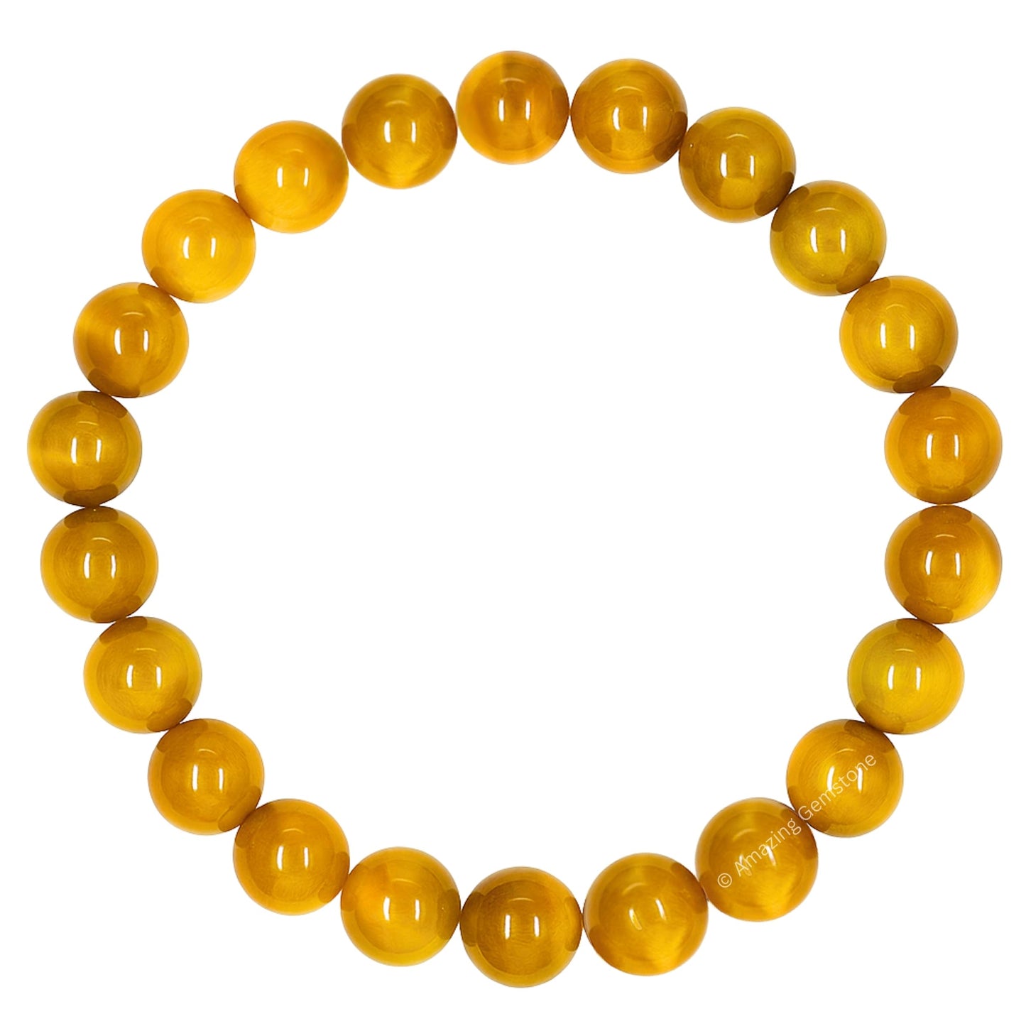 Amazing Gemstone Crystal Bracelet for Women Men's Gifts - Protection Healing Crystal Bracelet - 8mm Gemstone Beaded Stretchable Bracelet Pulseras Para Hombres Mujer Stocking Stuffers Mothers Day Gift (Yellow Cat's Eye)