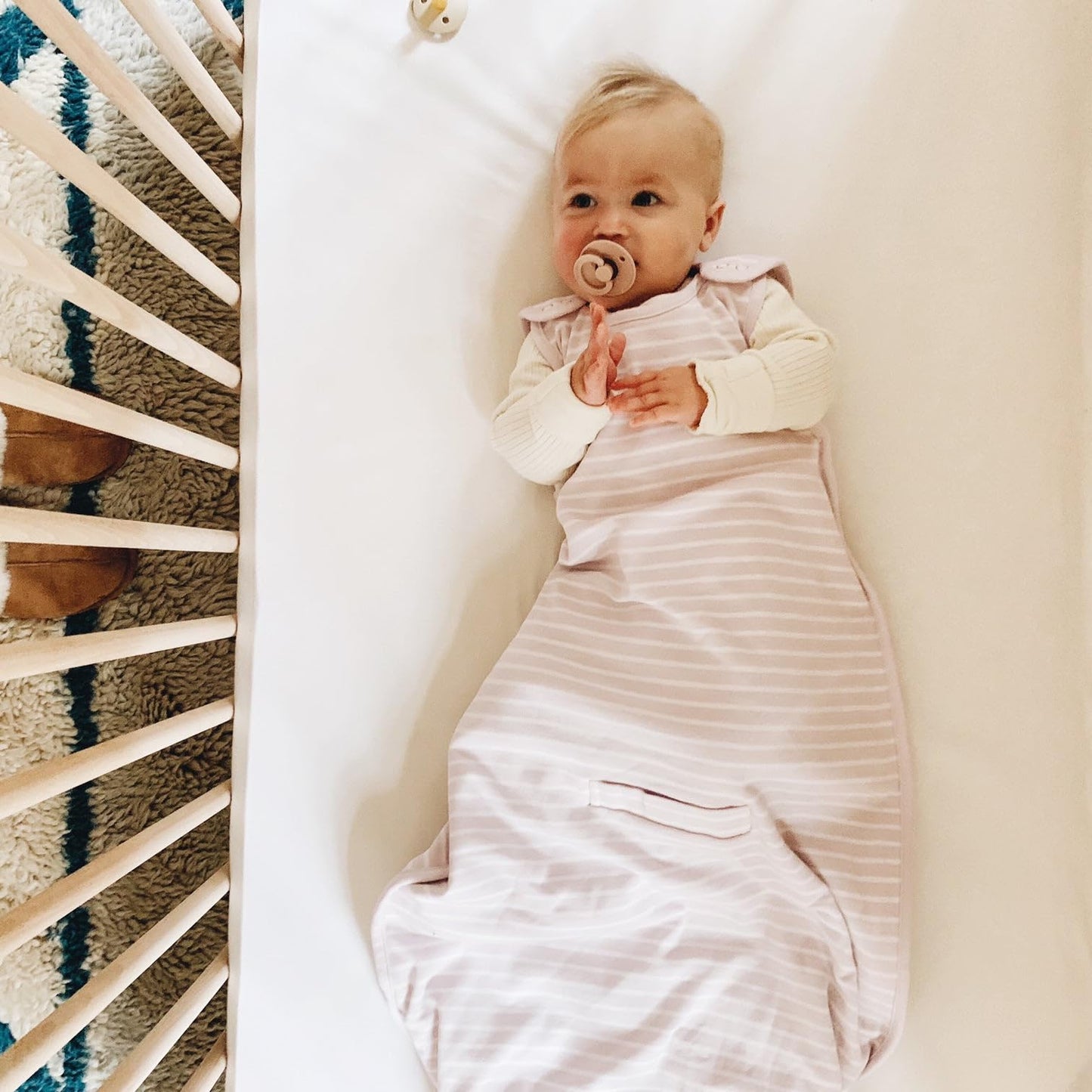Woolino 4 Season Ultimate Baby Sleep Sack – Merino Wool Baby Sleep Bag, Organic Cotton, Temperature Regulating Wearable Blanket, Adjustable Sleep Sack 2–24 Months, All Season - Lilac