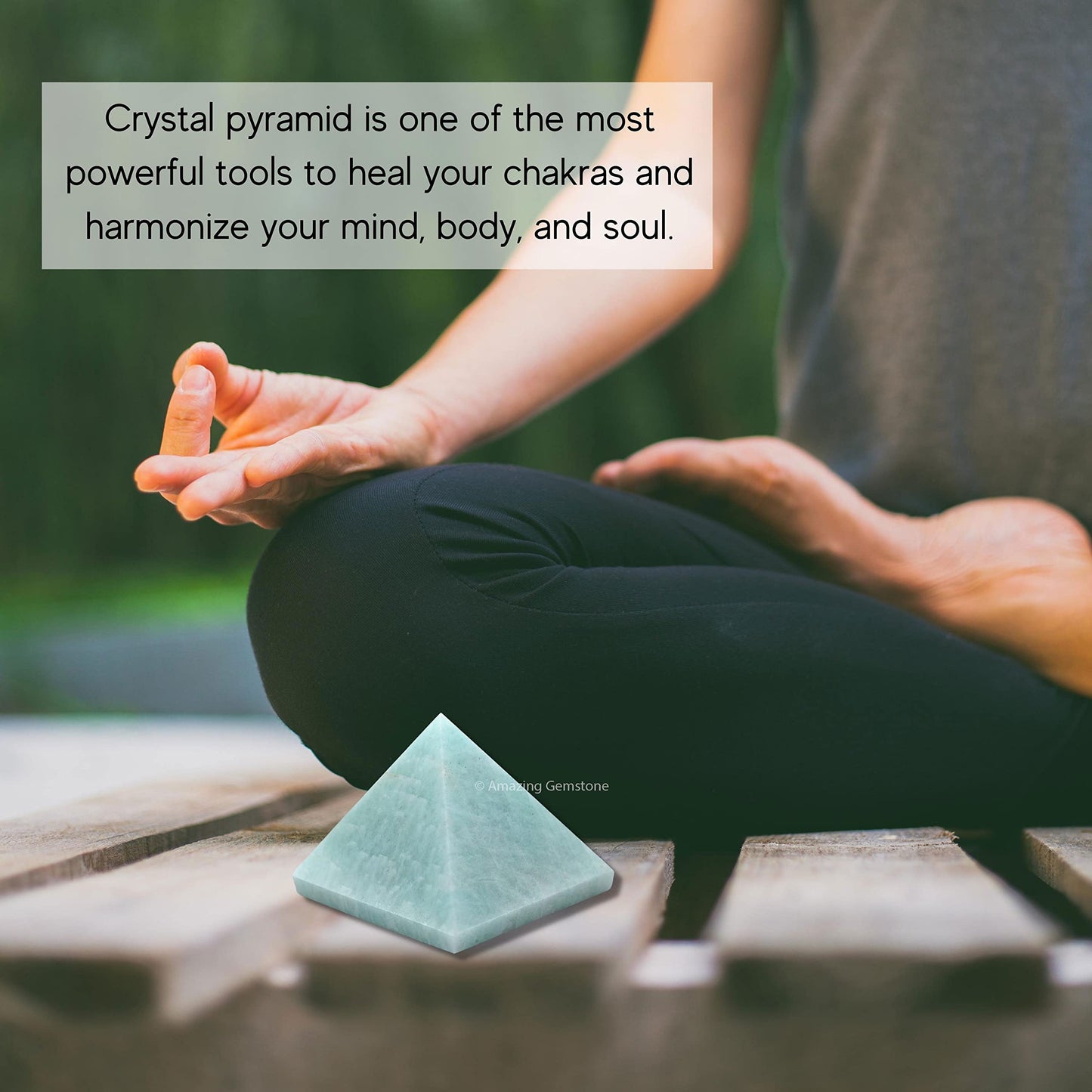 Amazing Gemstone Amazonite Pyramid Crystal Healing Stones - 2" Great Pyramid Figurine of Natural Stone Pyramid for Meditation, Reiki, Chakra Balancing and Crystal Pyramids Grid