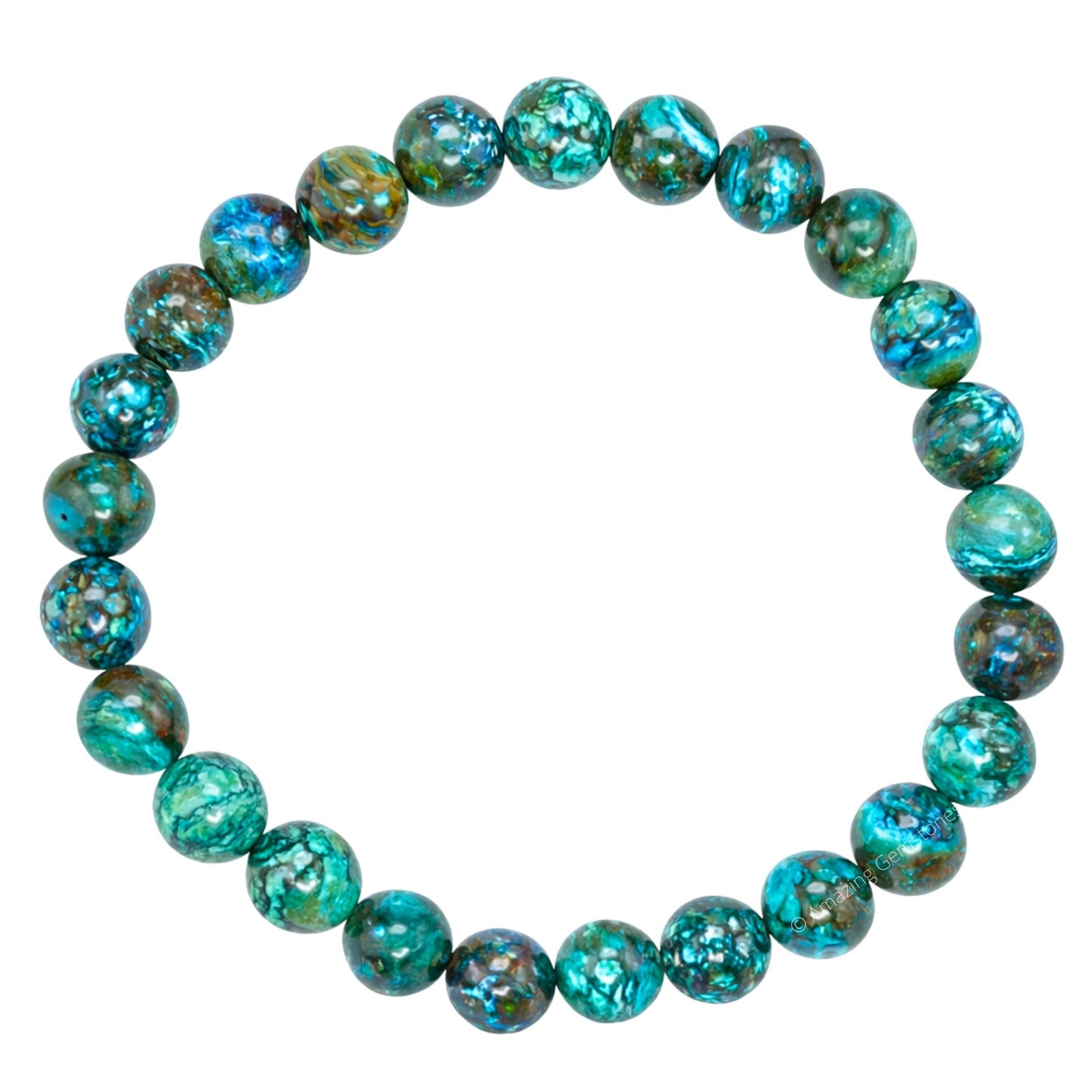 Amazing Gemstone Crystal Bracelet for Women Men's Gifts - Protection Healing Crystal Bracelet - 8mm Gemstone Beaded Stretchable Bracelet Pulseras Para Hombres Mujer Stocking Stuffers Mothers Day Gift (Chrysocolla)