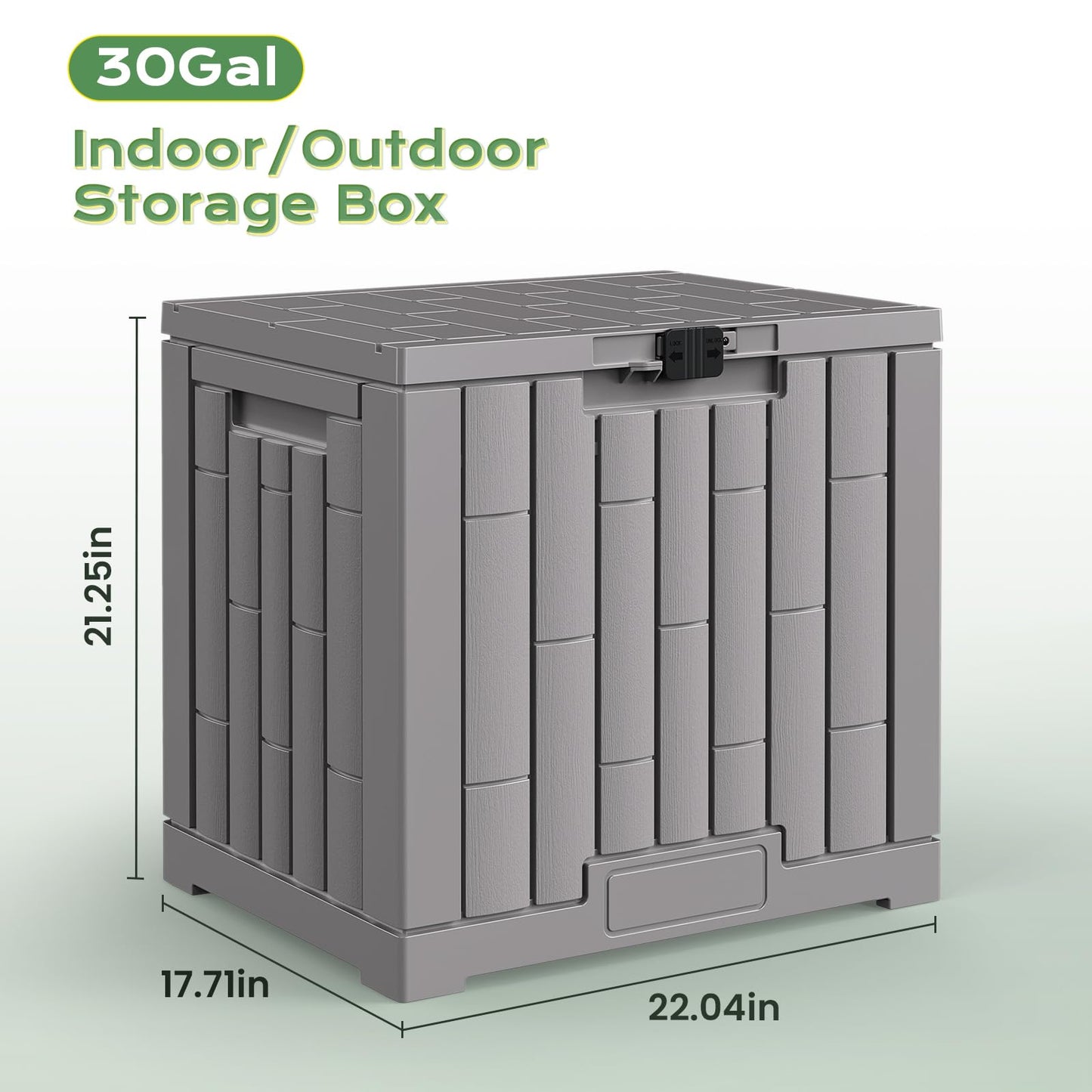 Jocoevol Deck Box 30 Gal, UV Resistant & Waterproof Outdoor Storage Box with Lock, Easy Assemble Storage Bins Container for Pool Patio Garden