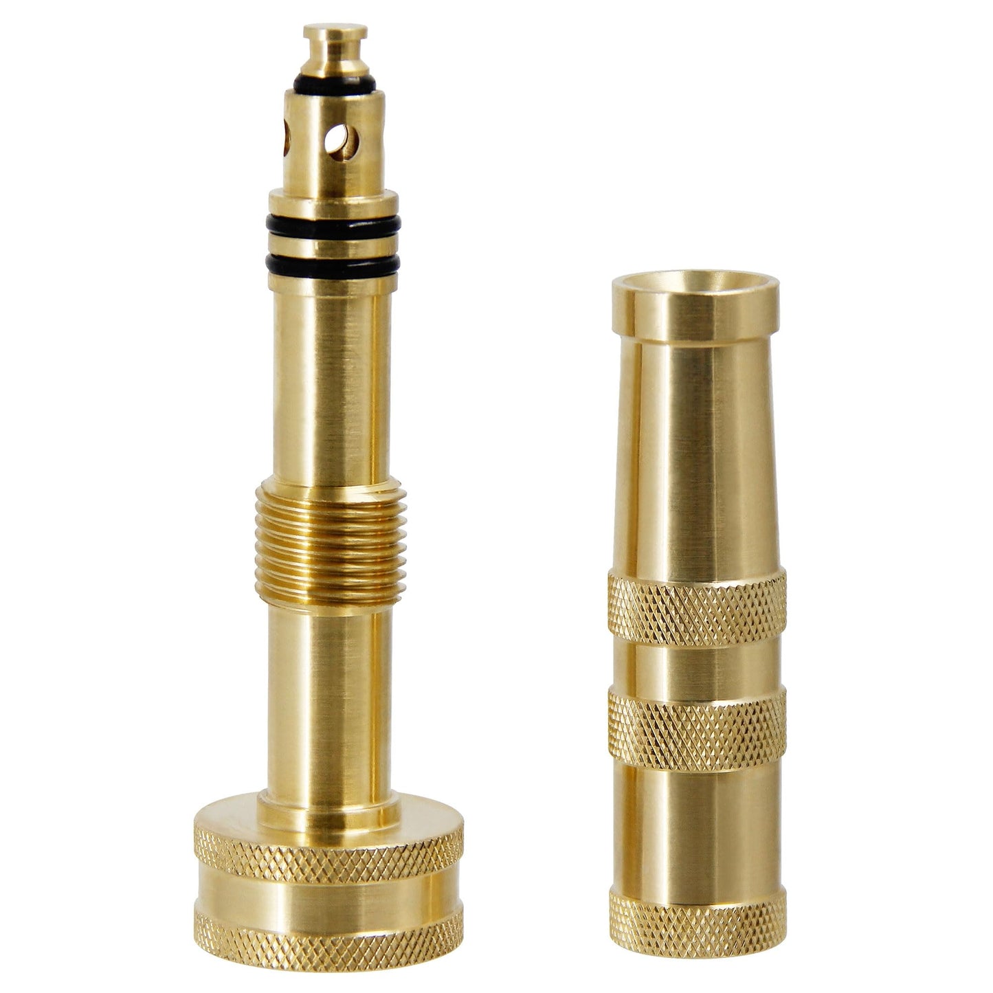 Triumpeek Solid Brass Hose Nozzle, 4 Pack 4"L Heavy Duty Brass Garden Hose Nozzle with 8 Rubber Washers