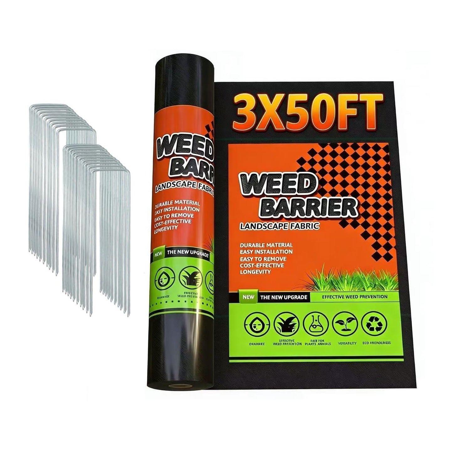 JOYSWAN 3Size Weed Barrier Landscape Fabric Heavy Duty Woven Ground Cover Weed Cloth Geotextile Fabric Driveway Fabric (3x50FT)