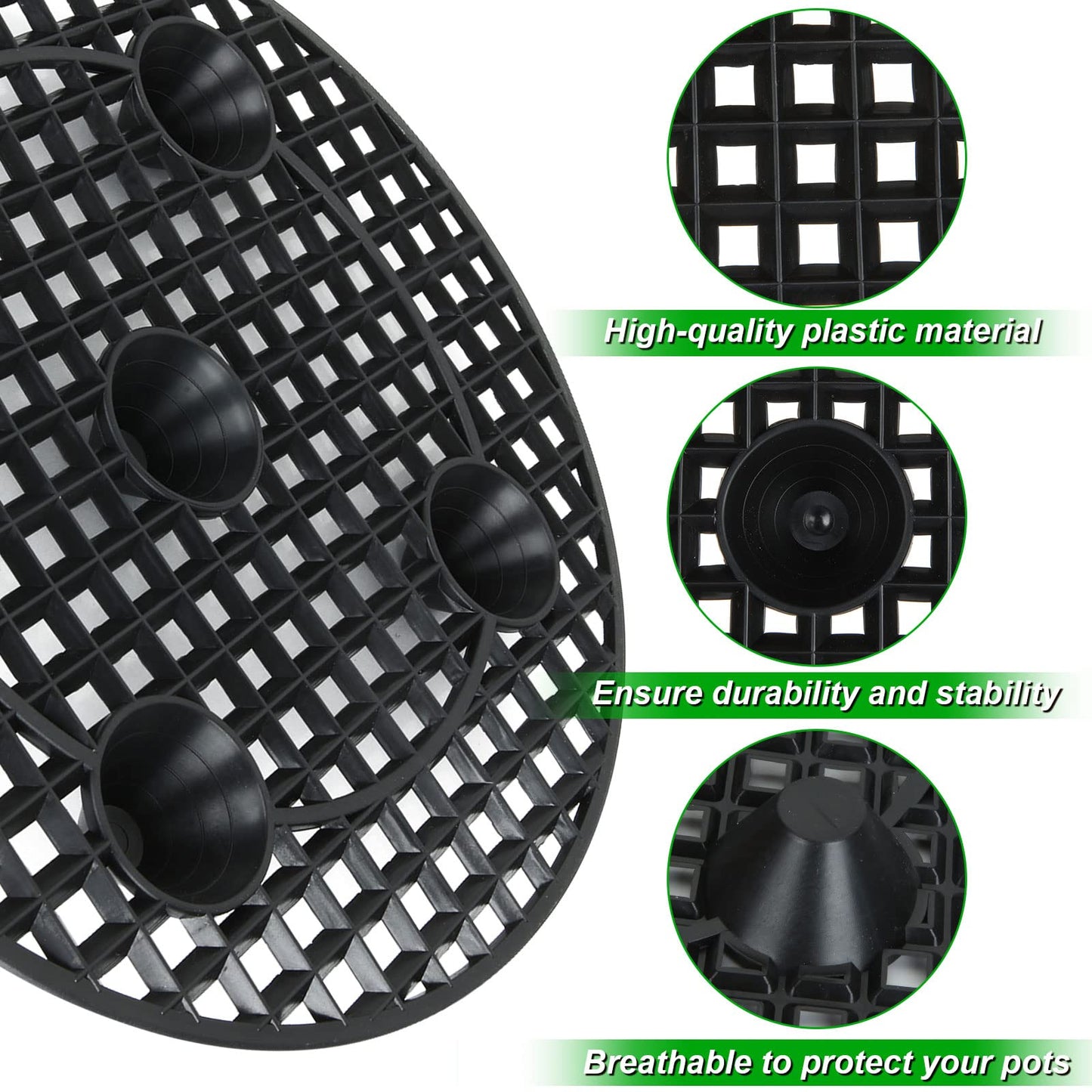 EATHEATY 12 PCS Plant Risers for Inside Pots - 12 Inch Plastic Plant Stand Pot Elevator - Plant Lifter Deck Protectors for Pots, flower, Indoor and Outdoor Use