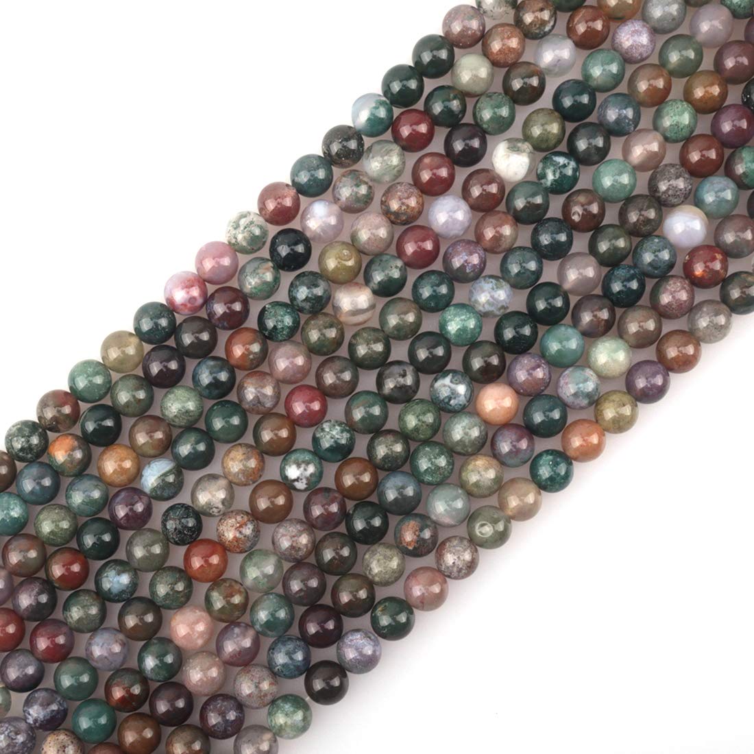ICAI Beads 10mm Natural India Agate Gemstone Round Loose Stone Beads for Jewelry Making DIY Crafts Design 1 Strand 15" APPR.34-36pcs