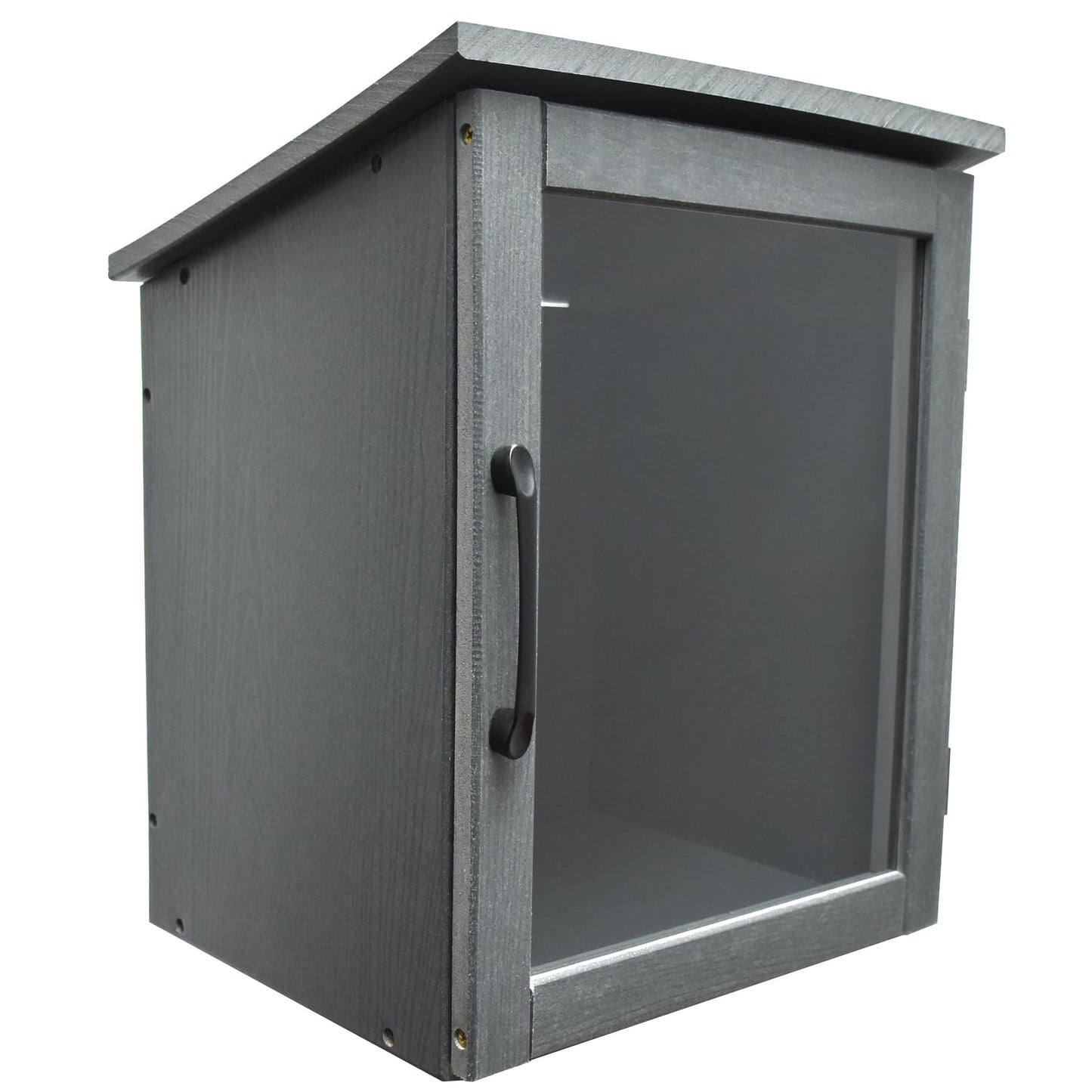 BplusZ Little Library Box Outdoor Waterproof HDPE Book Storage Small Deck Patio Resin Cabinet Bin Outside Free Shed Container for Lending Neighborhood Community, Gray