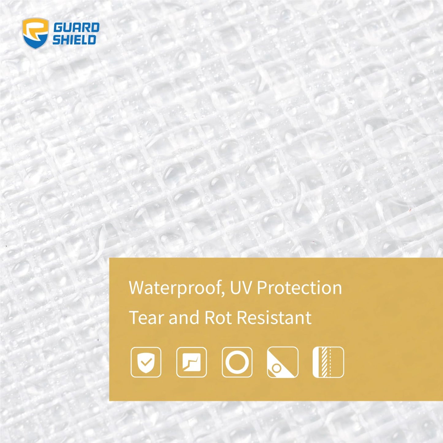 GUARD SHIELD Clear White Tarp Heavy Duty 20x40 Feet Waterproof for Greenhouse Outdoor Garden Poly Cover UV Resistant 3x3 Weave 10mil
