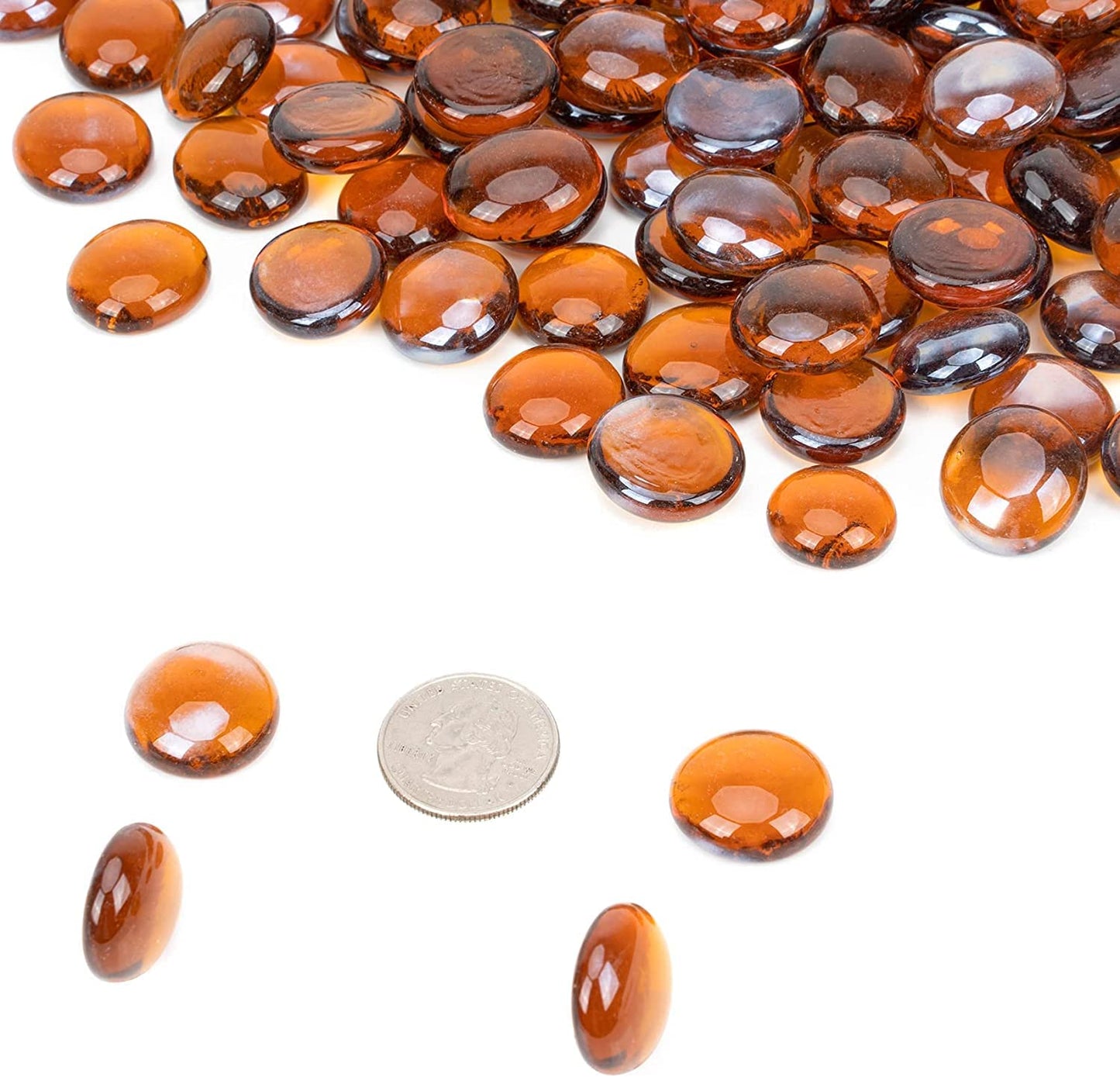 OnlyFire Fire Pit Glass Rocks 10 lbs, High Luster Fire Glass Beads 1/2 Inch, Tempered Glass Marbles for Propane/Natural Gas Fire Pit, Fireplace, Multicolor & Blends Available