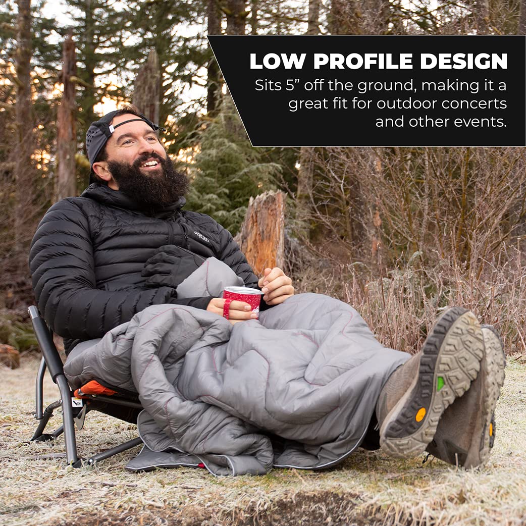 Cascade Mountain Tech Camping Chair - Low Profile Polyester Folding Chair for Camping, Beach, Picnic, Barbeques, Sporting Event with Carry Bag and Cushion Availability, Orange