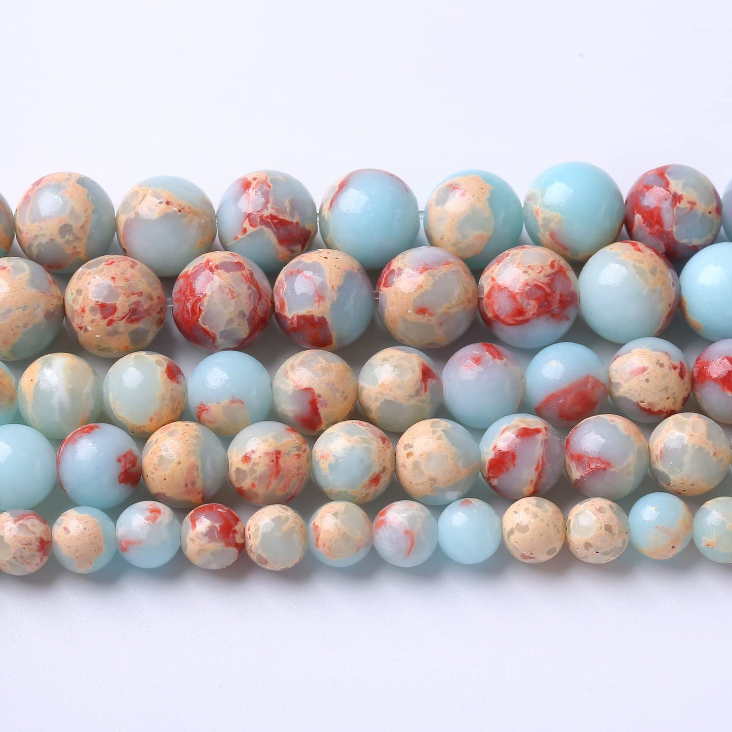 90PCS 4mm Natural Blue Jasper Beads Longevity Mountain Stone Round Loose Spacer Beads for Jewelry Making DIY Energy Stone Healing Power Bracelet 15"(4mm, Blue Jasper)