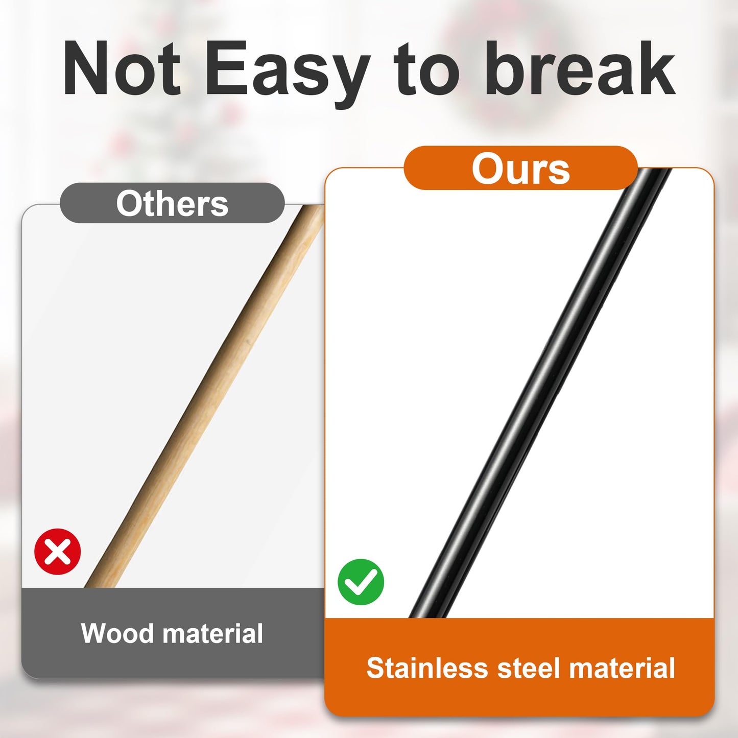 Cleaning Brush Deck Broom, Wire Brush Cleaning Tool for Fireplace Long Handle 43 Inch, Heavy Duty Steel Wood Burning Stove, Fire Pit Wire Outdoor Broom for Outdoor Moss Removal