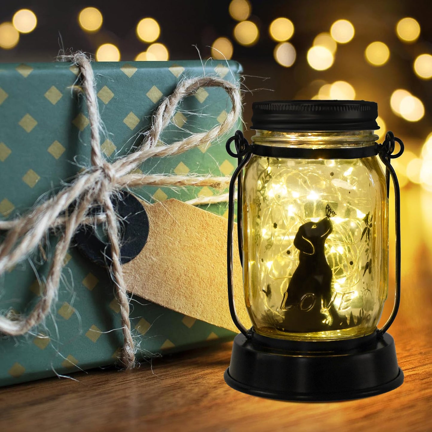 Kyoryuger Mothers Day Gifts for Mom Dog Solar Lanterns Garden Decor Dog Gifts for Women Mom Grandma Unique Teen Girl Gifts Decorative Solar Lanterns for Yard Lawn Patio Landscape Garden