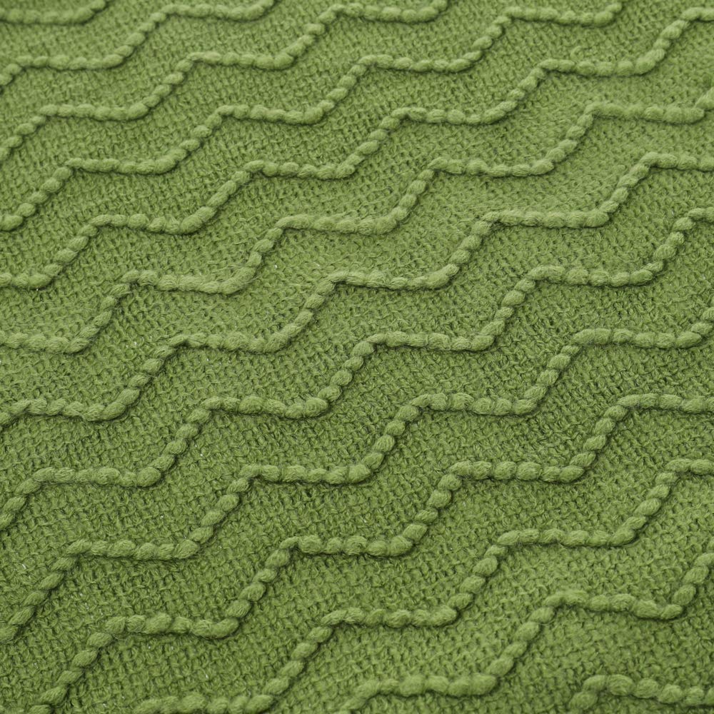 BATTILO HOME Green Throw Blanket for Couch, Textured Knit Throw, Green Blankets and Throws for Sofa Bed Living Room Decor, Outdoor Throw Blanket, 50"x60"