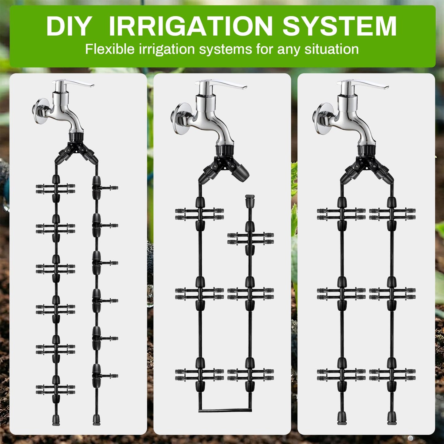 Upgraded 230FT Drip Irrigation System with 1/4" Soaker Hose -Weeping Technology for Deeper Root Watering,Garden Watering System for Raised Beds, Greenhouse, Lawn - Save Water