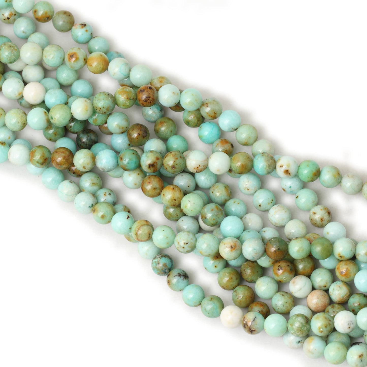 CHEAVIAN 45PCS 8mm Natural Mongolian Turquoise Stone Round Loose Beads for Jewelry Making 1 Strand 15"