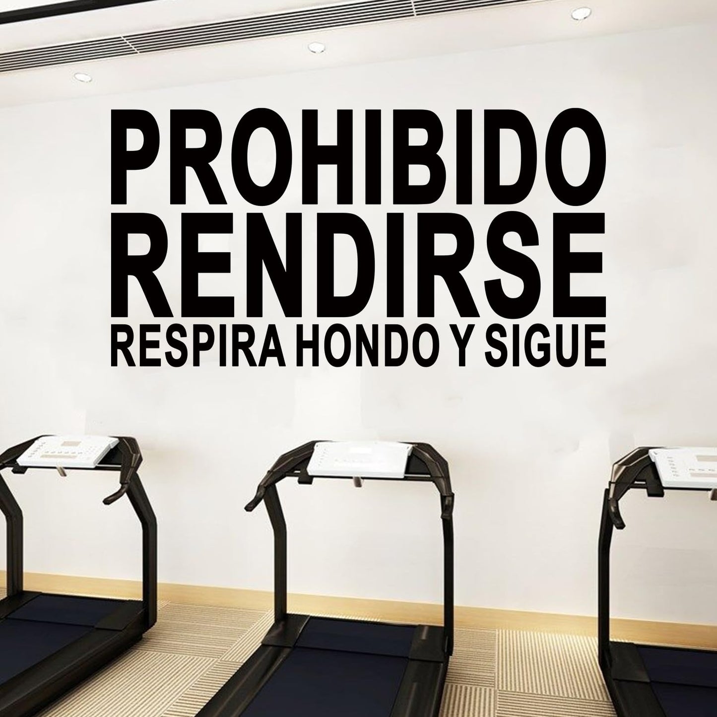 Motivational Quotes Wall Stickers for Gym: Office Inspirational Positive Wall Decals Vinyl Art for Classroom School Bedroom Living Room - Spanish Prohibido Rendirse 21" X 11"