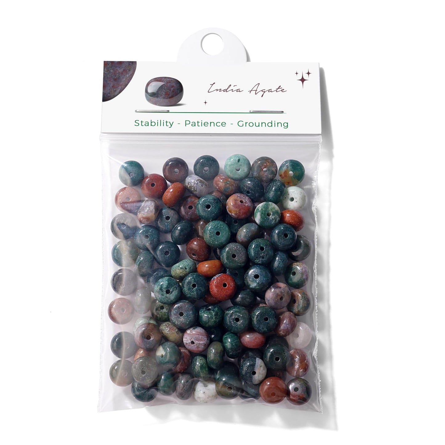 Raicegs 100pcs 5×8mm Rondelle India Agate Beads Natural Gemstone Beads Abacus Disk Stone Loose Beads for Jewelry Making DIY Bracelets Necklace
