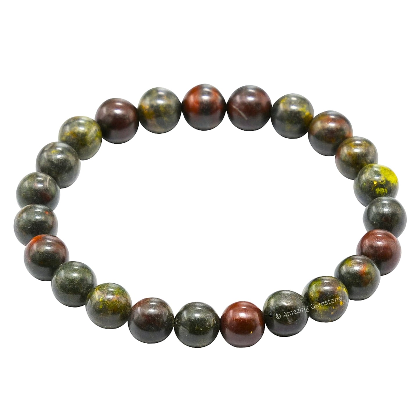Amazing Gemstone Crystal Bracelet for Women Men's Gifts - Protection Healing Crystal Bracelet - 8mm Gemstone Beaded Stretchable Bracelet Pulseras Para Hombres Mujer Stocking Stuffers Mothers Day Gift (Dragon Bloodstone)