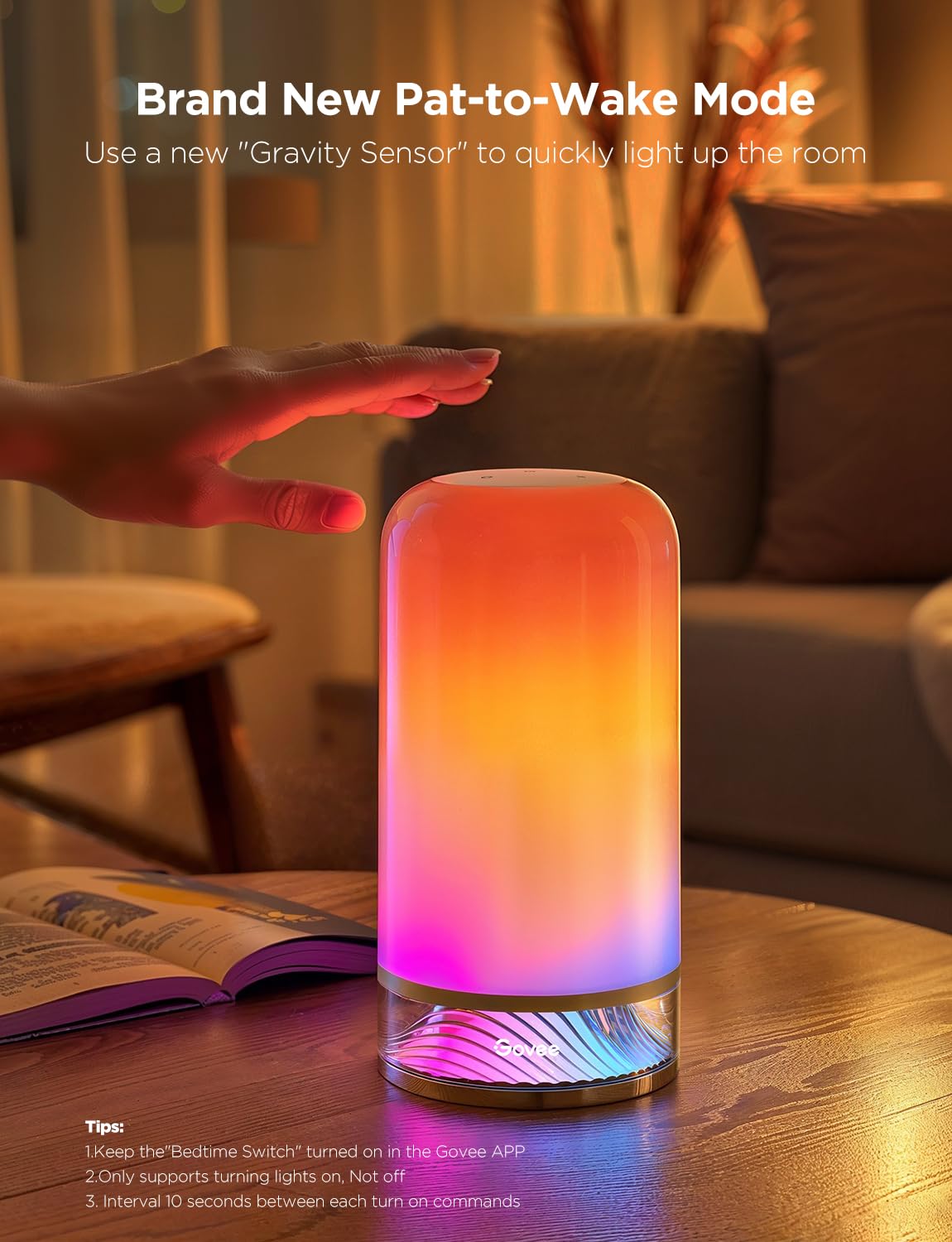 Govee RGBIC Smart Table Lamp 2, Touch Bedside Small Table Lamp Compatible with SmartThings, Matter, Alexa, Desk Lamp with 64 Scene Modes, Nightstand Lamp for Bedroom Living Room Night Light(Corded)