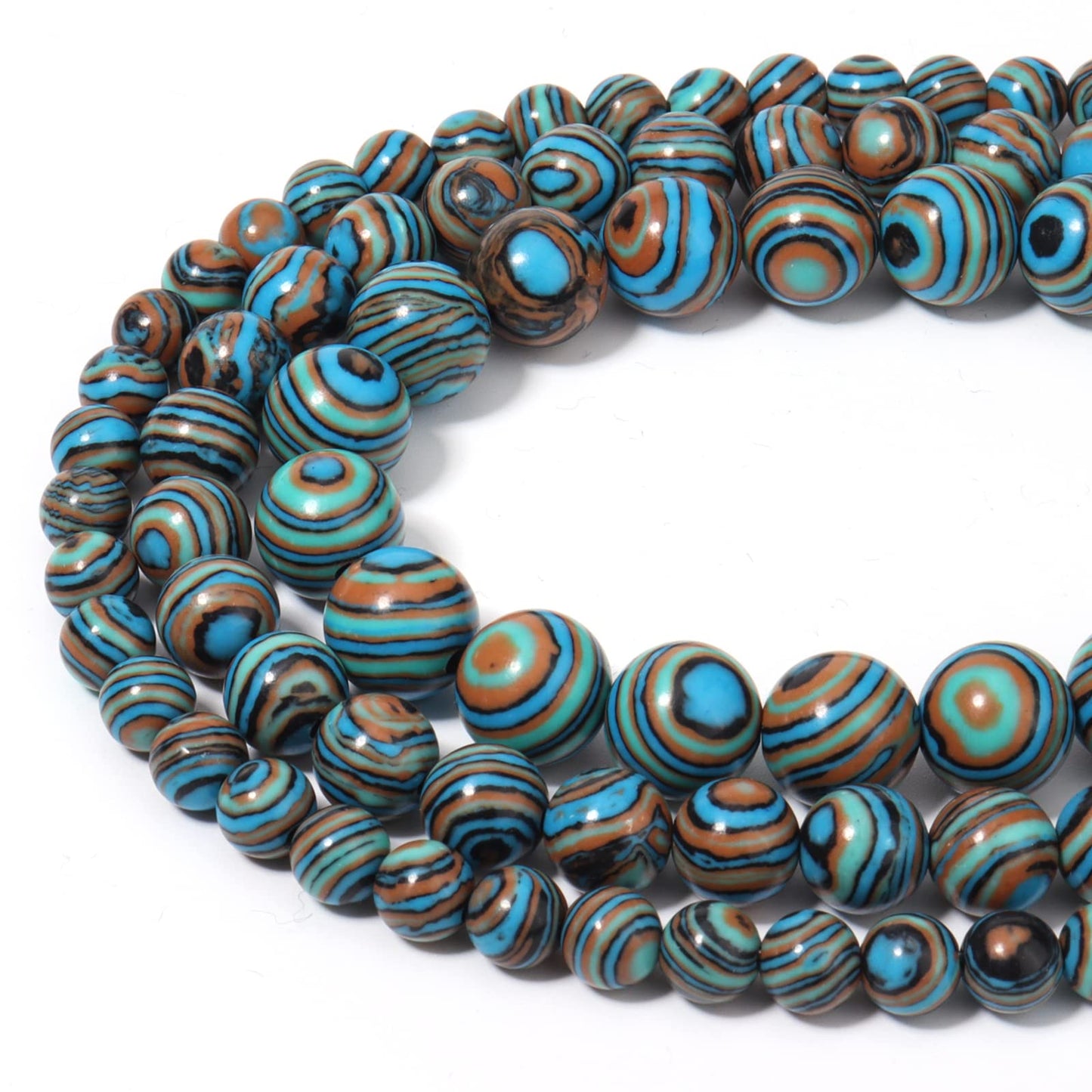 45pcs 8mm Natural Stone Beads Blue Malachite Beads Energy Crystal Healing Power Gemstone for Jewelry Making, DIY Bracelet Necklace