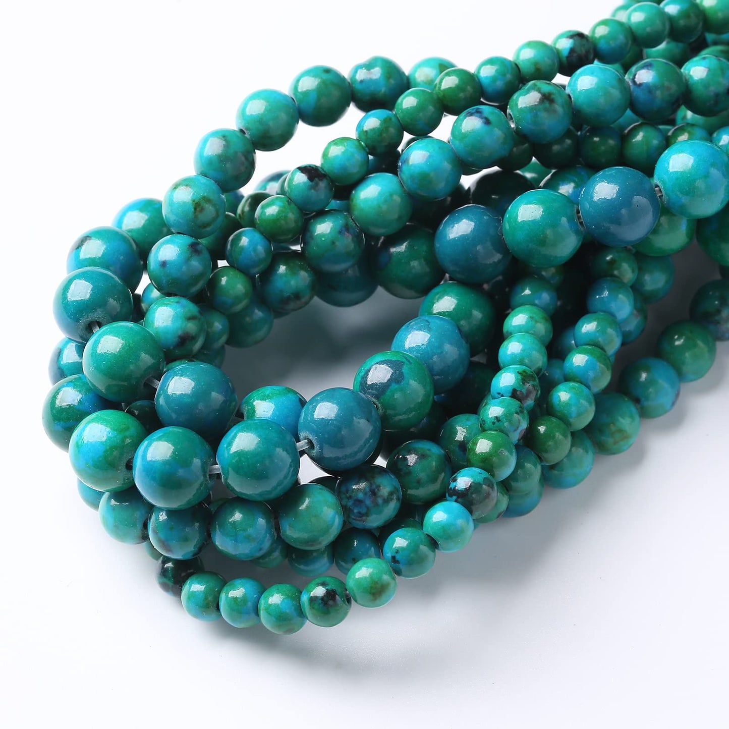 45PCS 8MM Natural Phoenix Stone Beads Round Loose Stone Beads for Jewelry Making DIY Energy Stone Healing Power Bracelet 15"