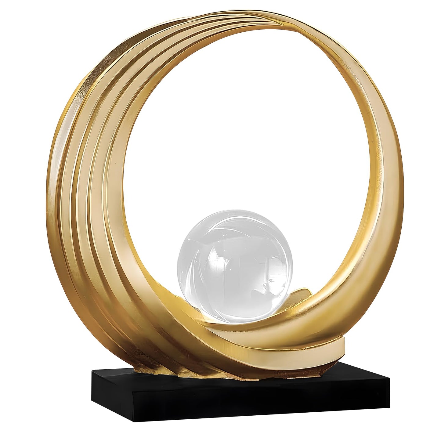 Dosker Golden Shelf Decor Statues,Coffee Table Modern Abstract Stripe Home Decor Sculpture,Desk Decor for Living Room,Office(Golden)