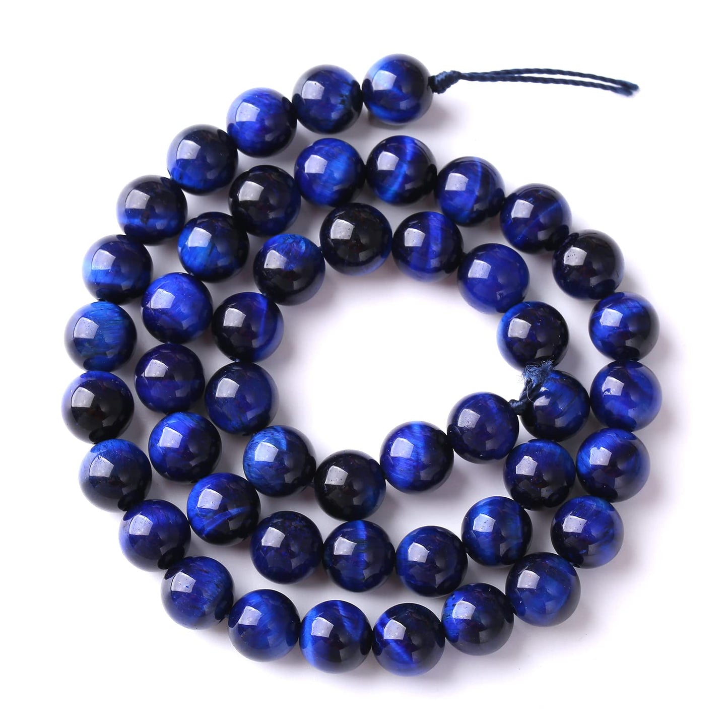 8mm 45PCS Natural Stone Lapis Blue Tiger Eye Beads 5A Quality Spacer Loose Beads for Jewelry Making DIY Bracelet Accessories