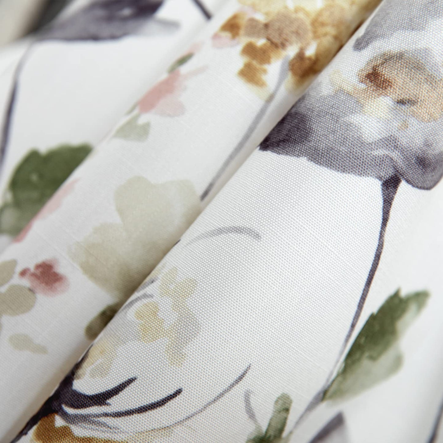 Leeva Watercolor Floral Valance Curtains, Rod Pocket Short Curtain Window Valances for Living Room, 52 x 18 inch, Brown and Grey, 1 Pack