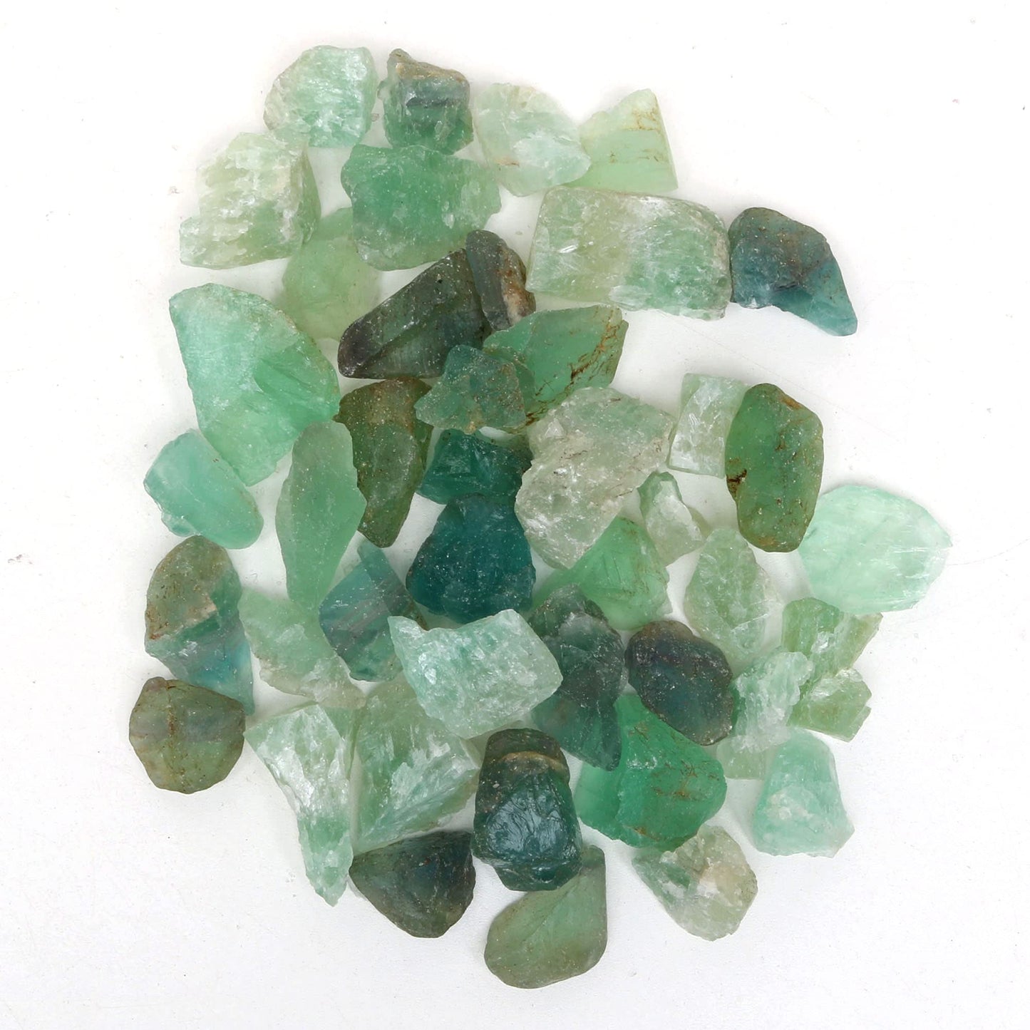 REAL-GEMS Natural Raw Healing Crystals Rough Stones for Tumbling, Cabbing, Polishing, Wire Wrapping, Wicca & Reiki Crystal Healing, Mix Gemstones,7 Chakra (Green Flourite)
