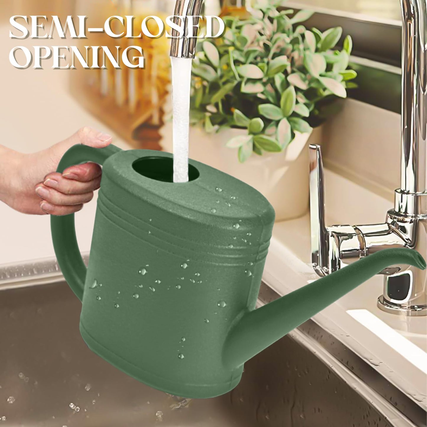 UFANME Watering Can - for Indoor and Outdoor Plant Garden - 1/4 Gallon - Green