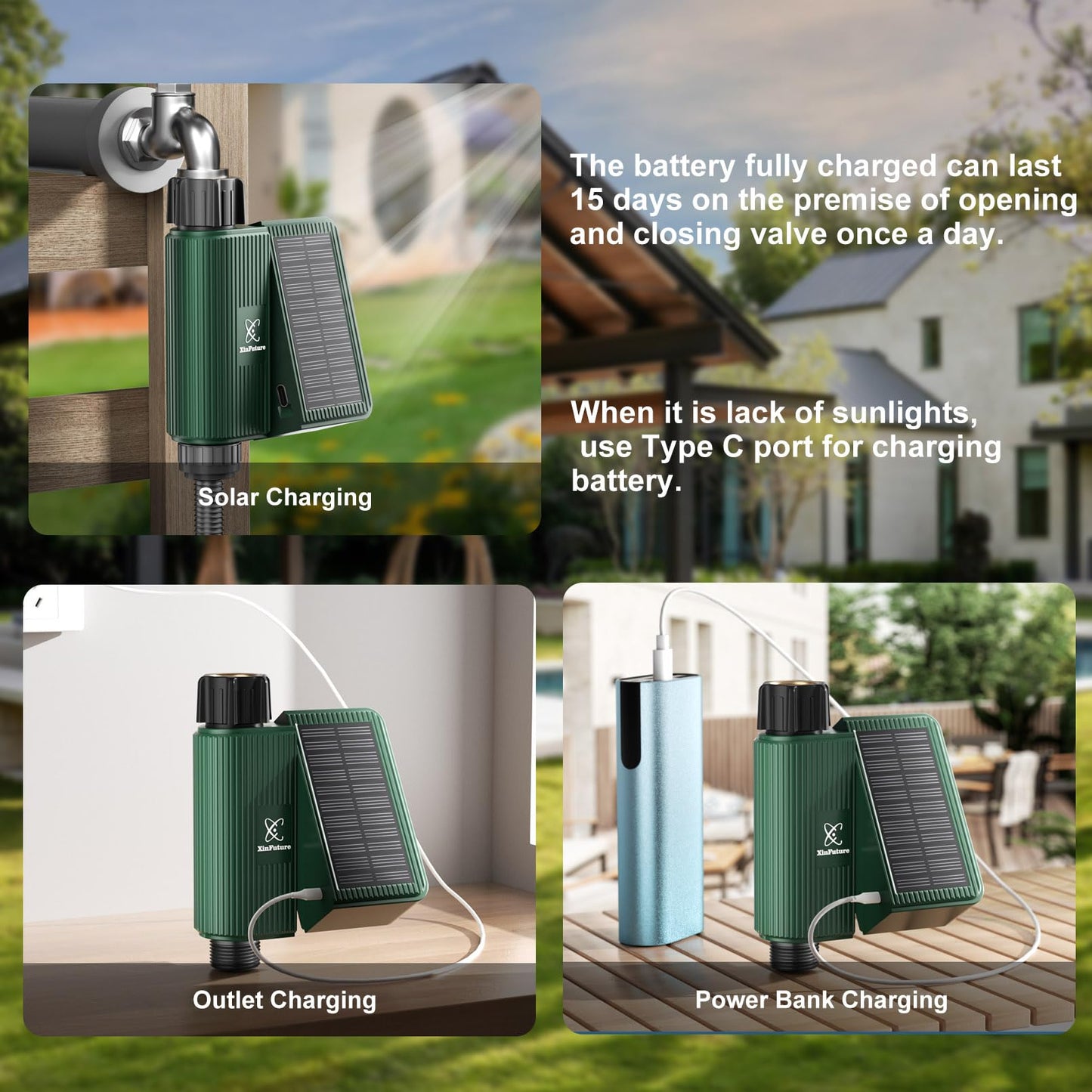 WiFi Solar Sprinkler Timer with Flow Monitor, Water Timer for Garden Hose with Rain Delay, Manual& Automatic Watering System for Garden Hose Faucet, App& Voice Control, Irrigation Controller