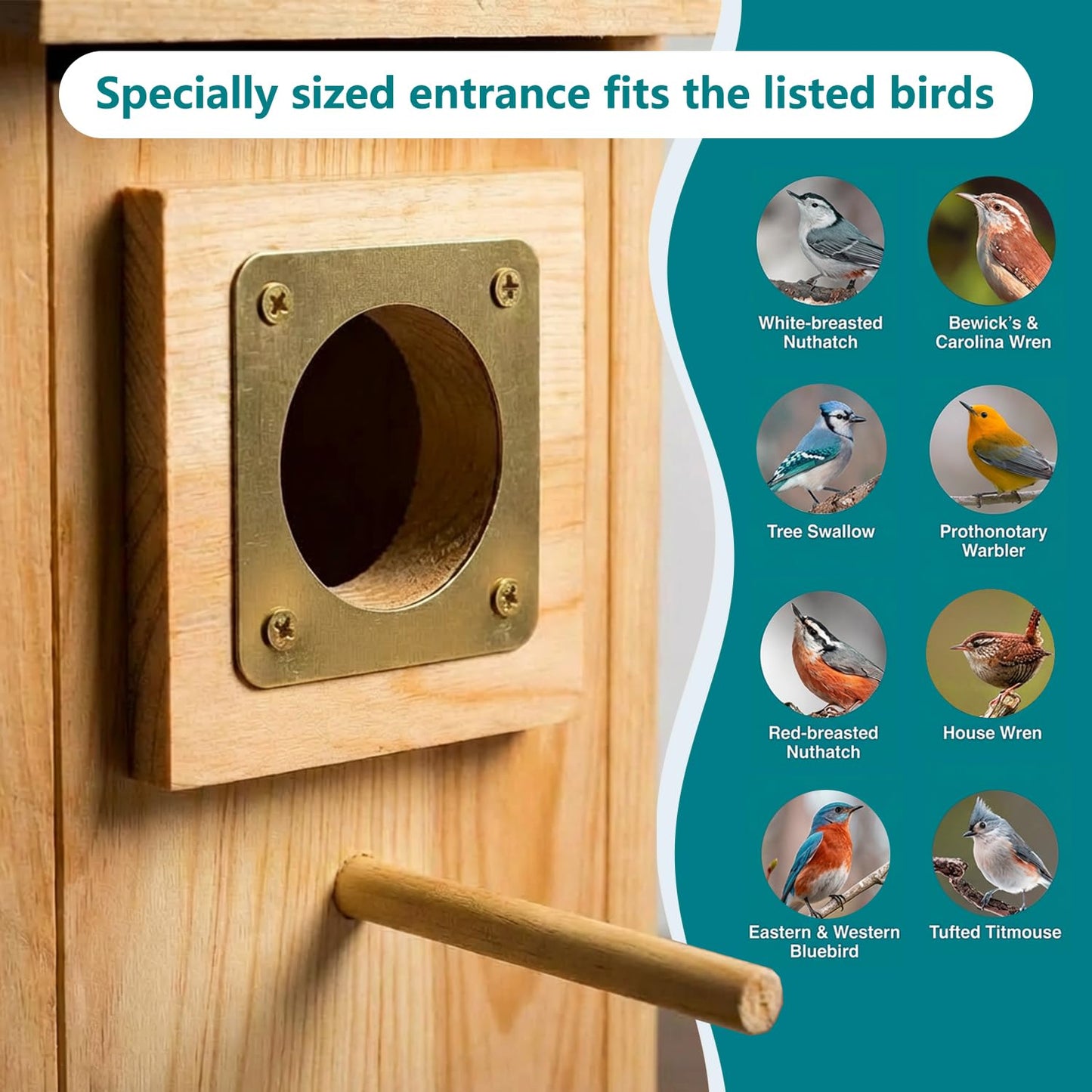 KraAra Bird Houses for Outside Clearance with Copper Guard, Cedar Bird House Outdoor, Bluebird Finch Swallow Wren Chickadee No Assembly Required, 1 Pack