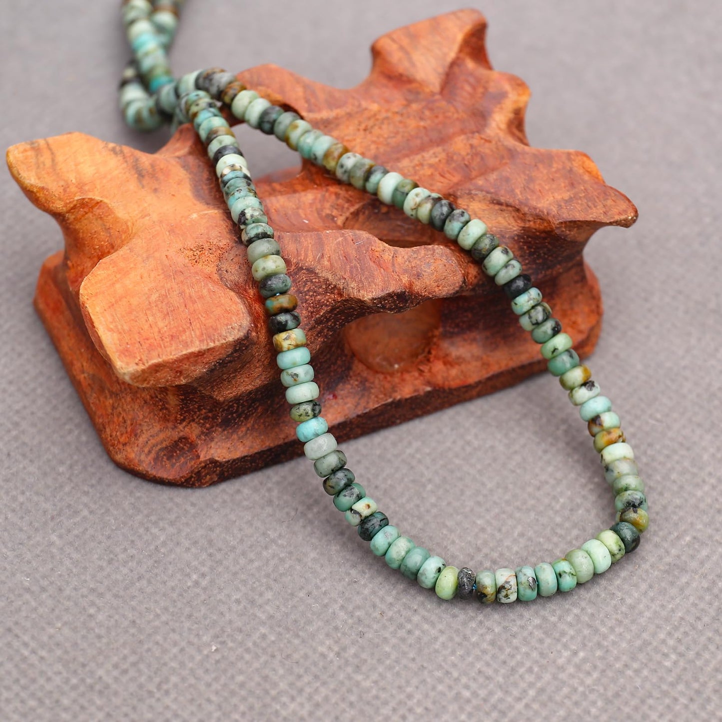 BONNY BOXX 1 Strand (150PCs) Natural 2 * 4mm African Turquoise Rondelle Beads, Natural Abacus Disk Stone Beads Loose Spacer Gemstone for DIY Bracelet Necklace Jewelry Making